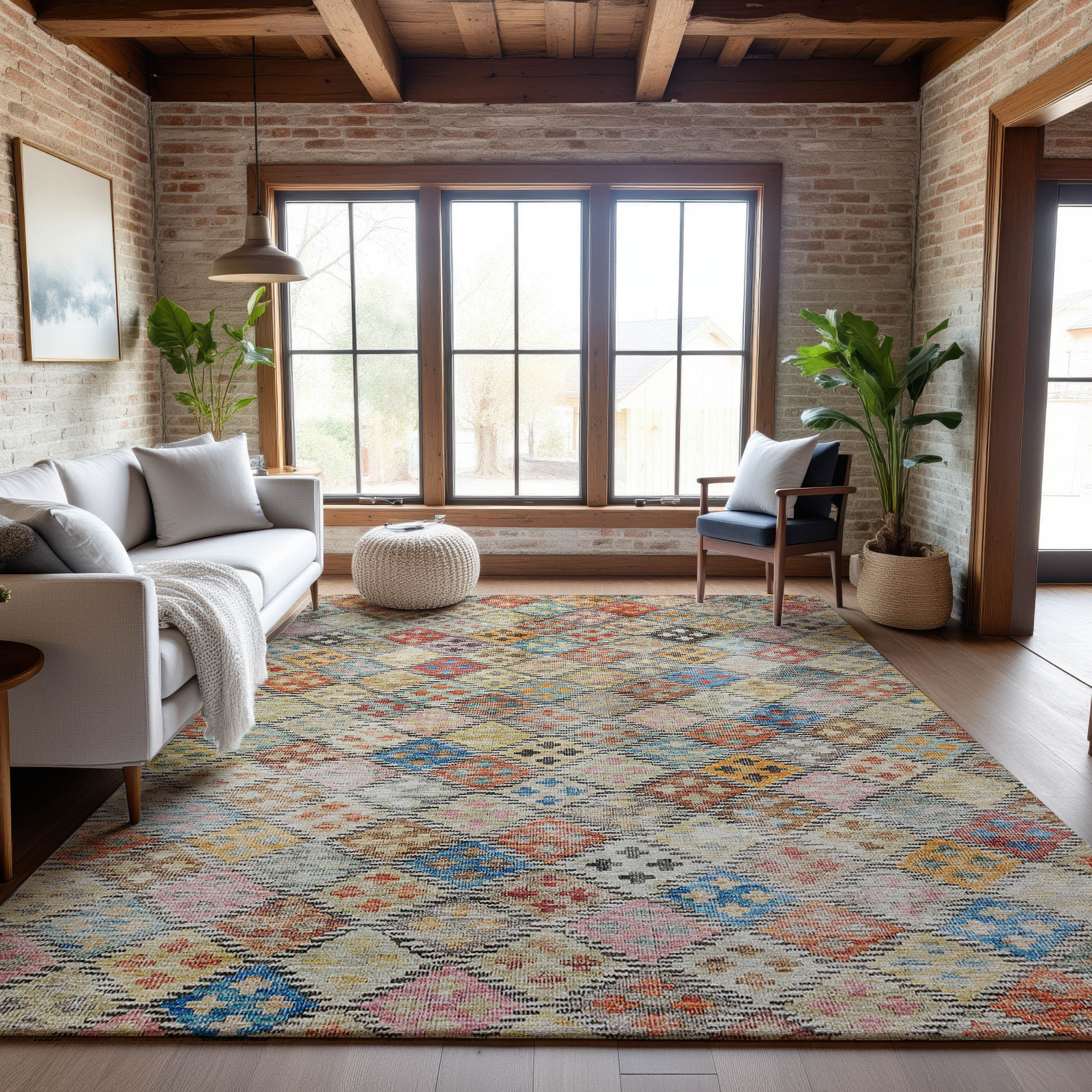 Antigua Machine Washable Transitional Paprika Orange Rug 2'6" x 3'10" #shape_Rectangle