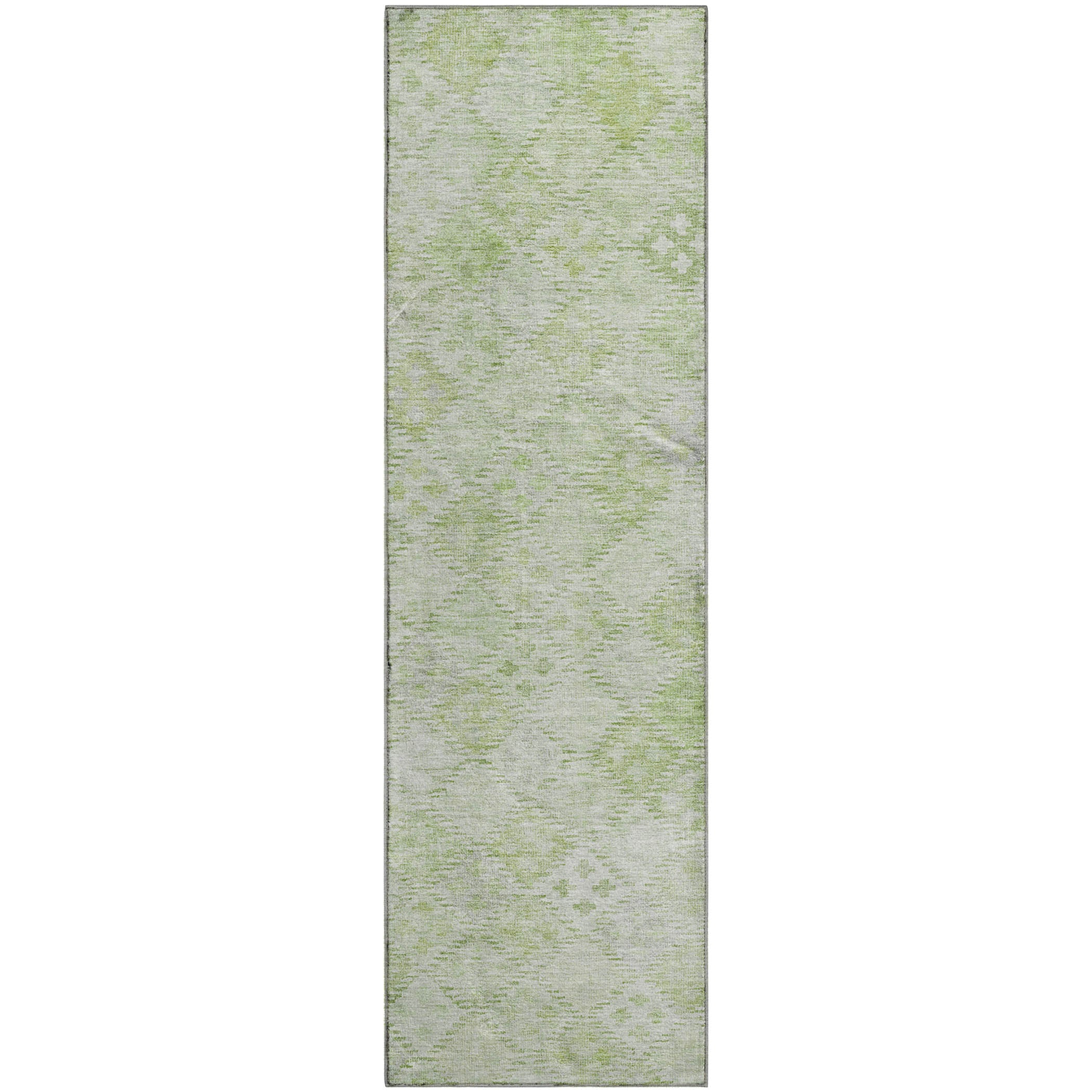 Antigua Machine Washable Transitional Sage Green Rug 2'3" x 7'6" #shape_Runner