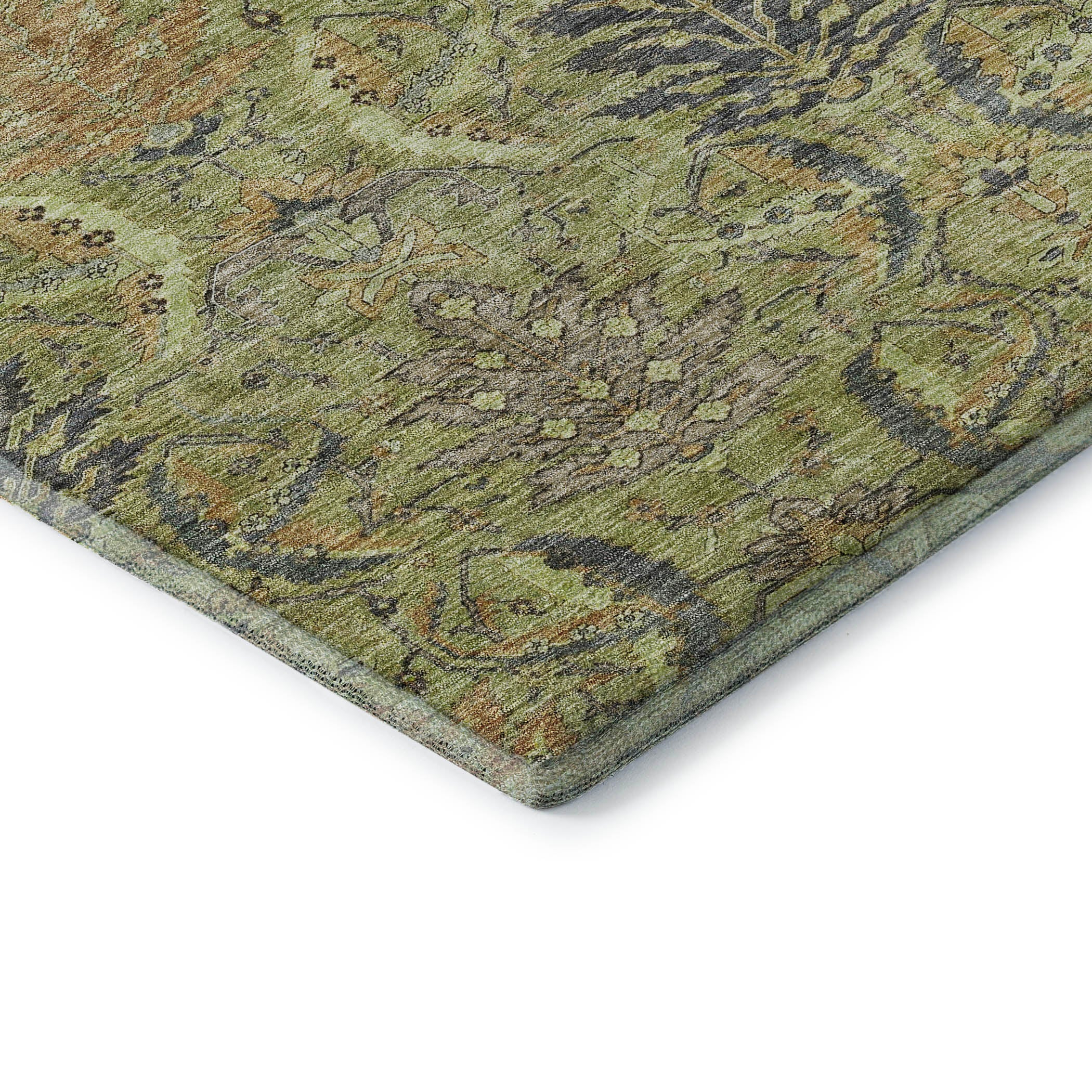 Siena Machine Washable Transitional Aloe Green Rug 1'8" x 2'6" #shape_Rectangle