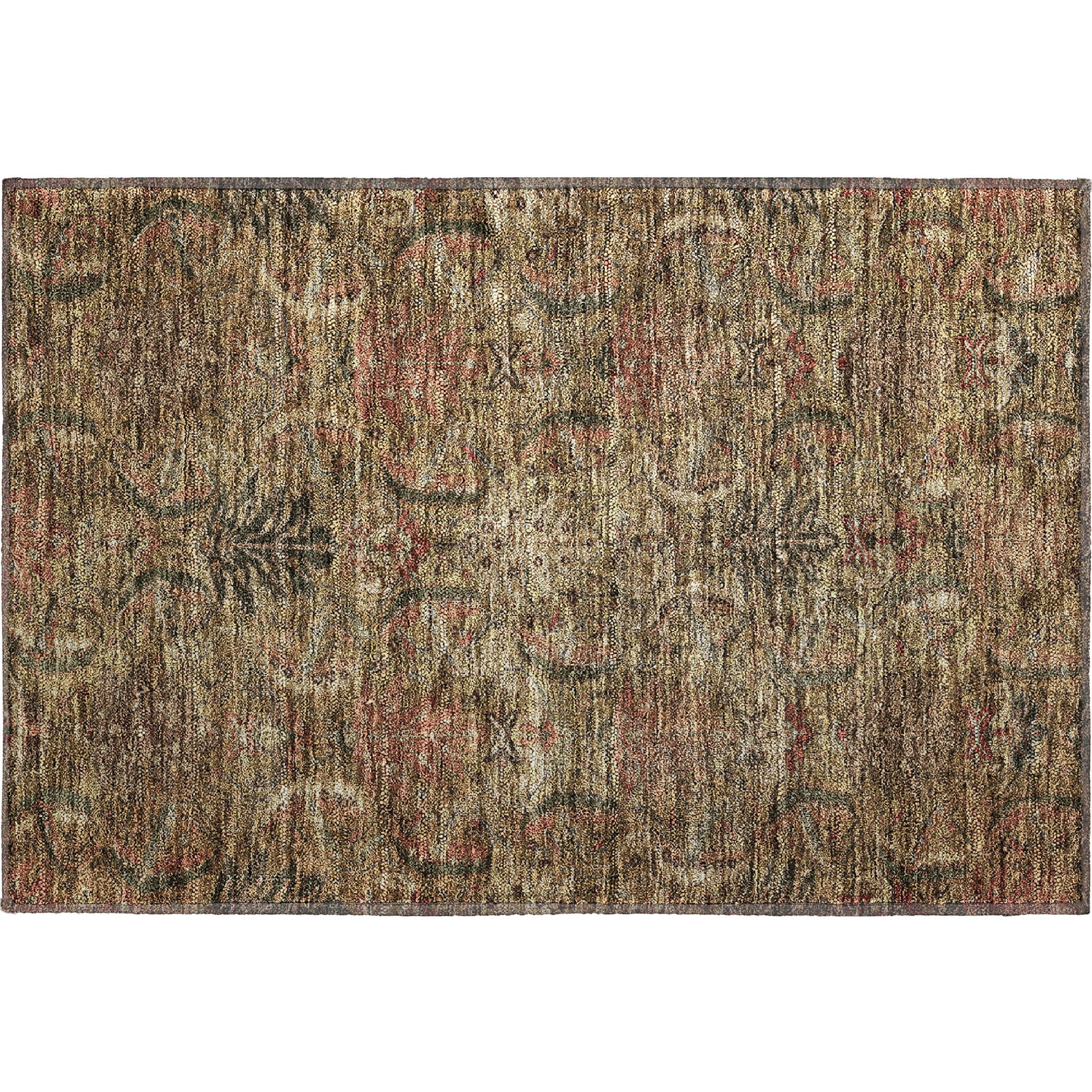 Siena Machine Washable Transitional Brown Rug 1'8" x 2'6" #shape_Rectangle