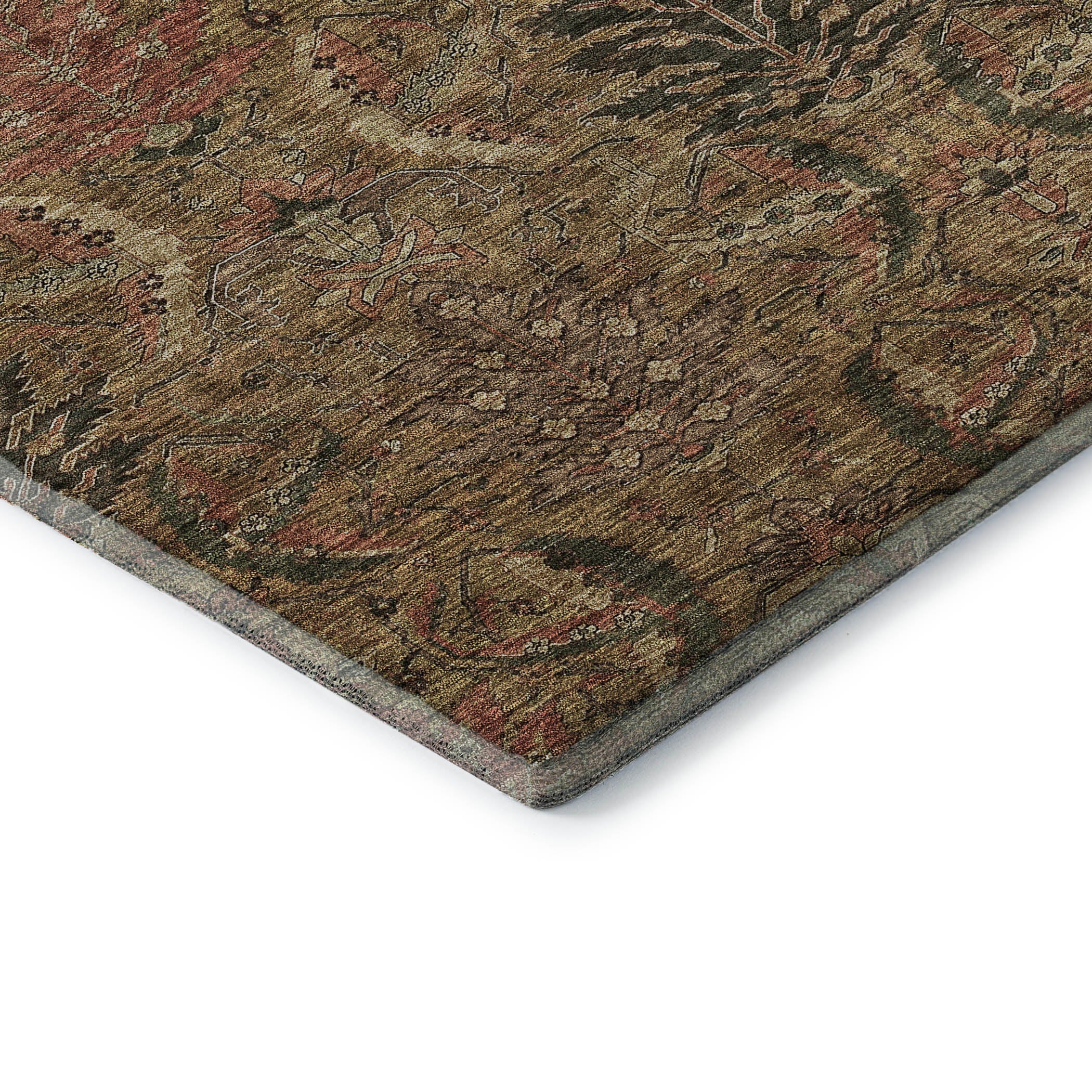 Siena Machine Washable Transitional Brown Rug 1'8" x 2'6" #shape_Rectangle