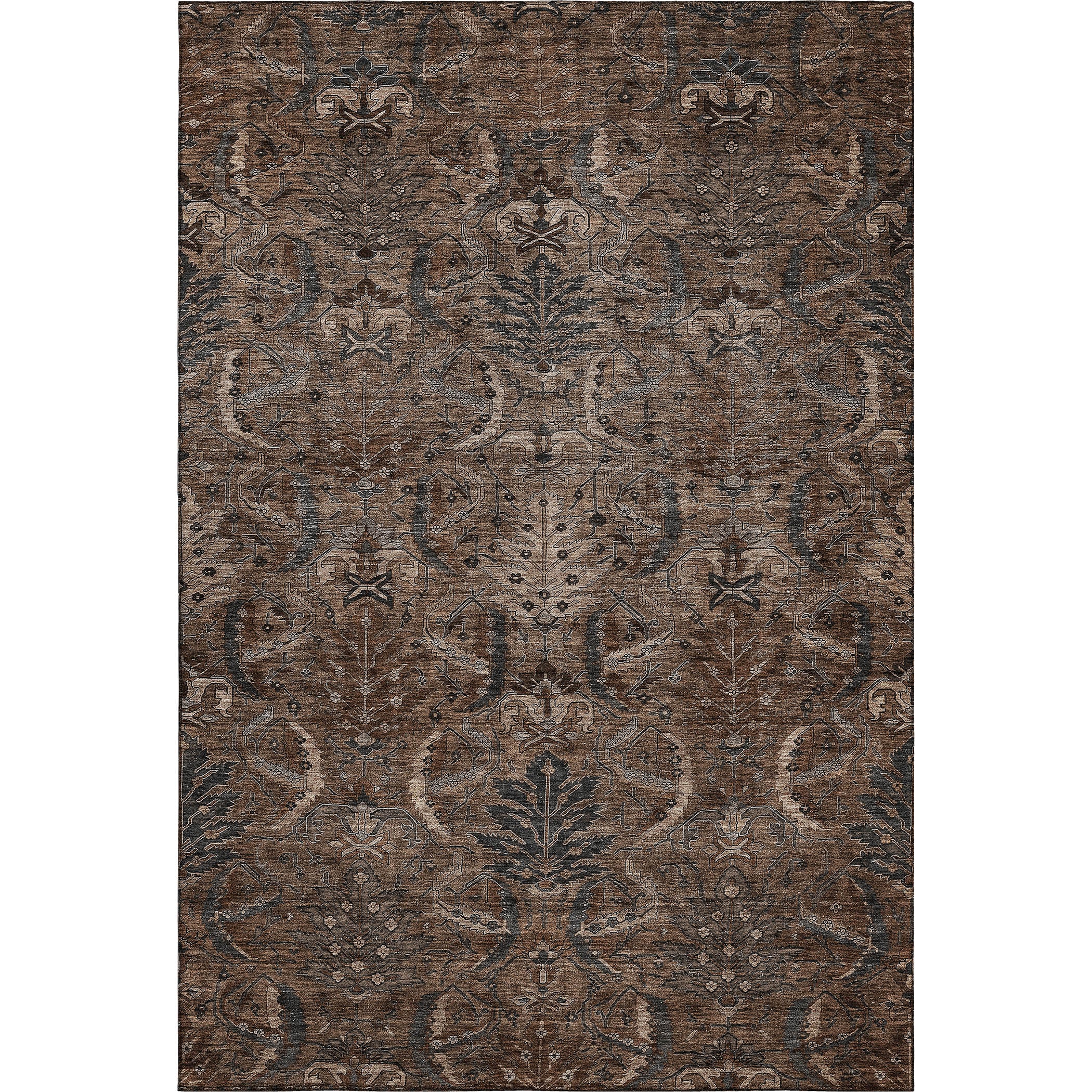 Siena Machine Washable Transitional Fudge Brown Rug 2'6" x 3'10" #shape_Rectangle