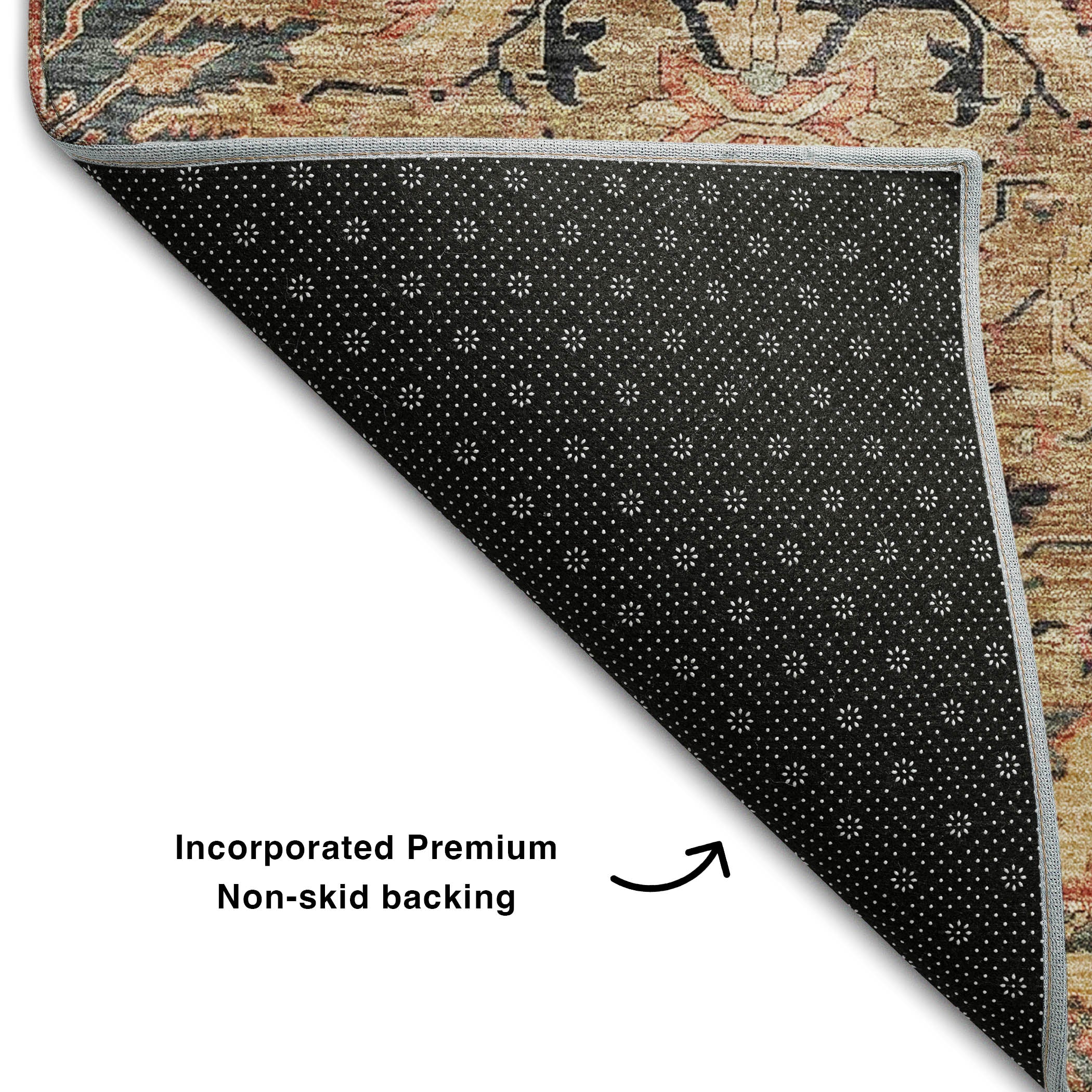 Siena Machine Washable Transitional Khaki Brown Rug 1'8" x 2'6" #shape_Rectangle