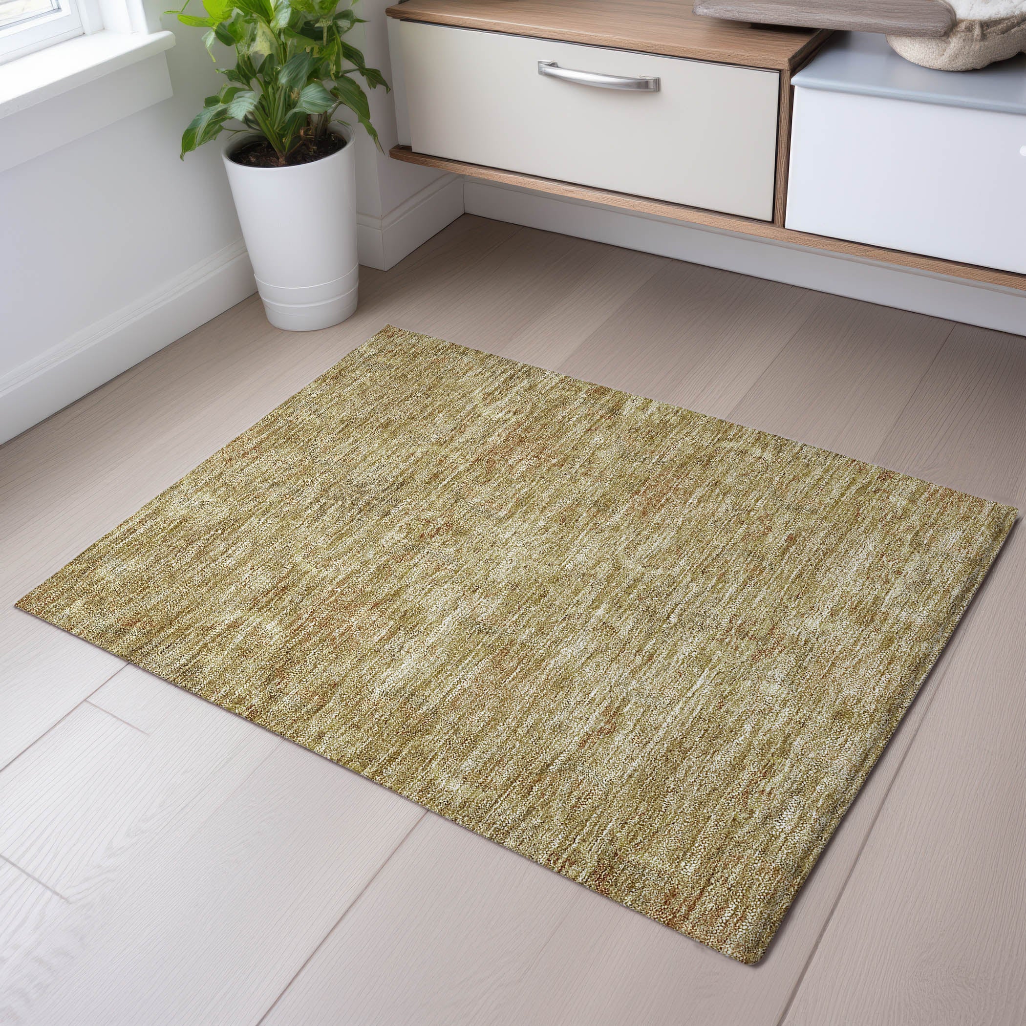 Siena Machine Washable Transitional Wheat Gold Rug 1'8" x 2'6" #shape_Rectangle