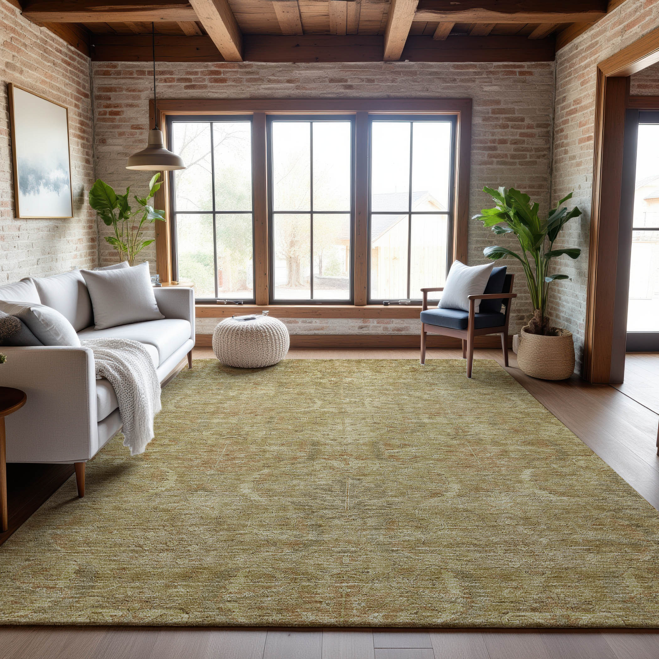 Siena Machine Washable Transitional Wheat Gold Rug 2'6" x 3'10" #shape_Rectangle