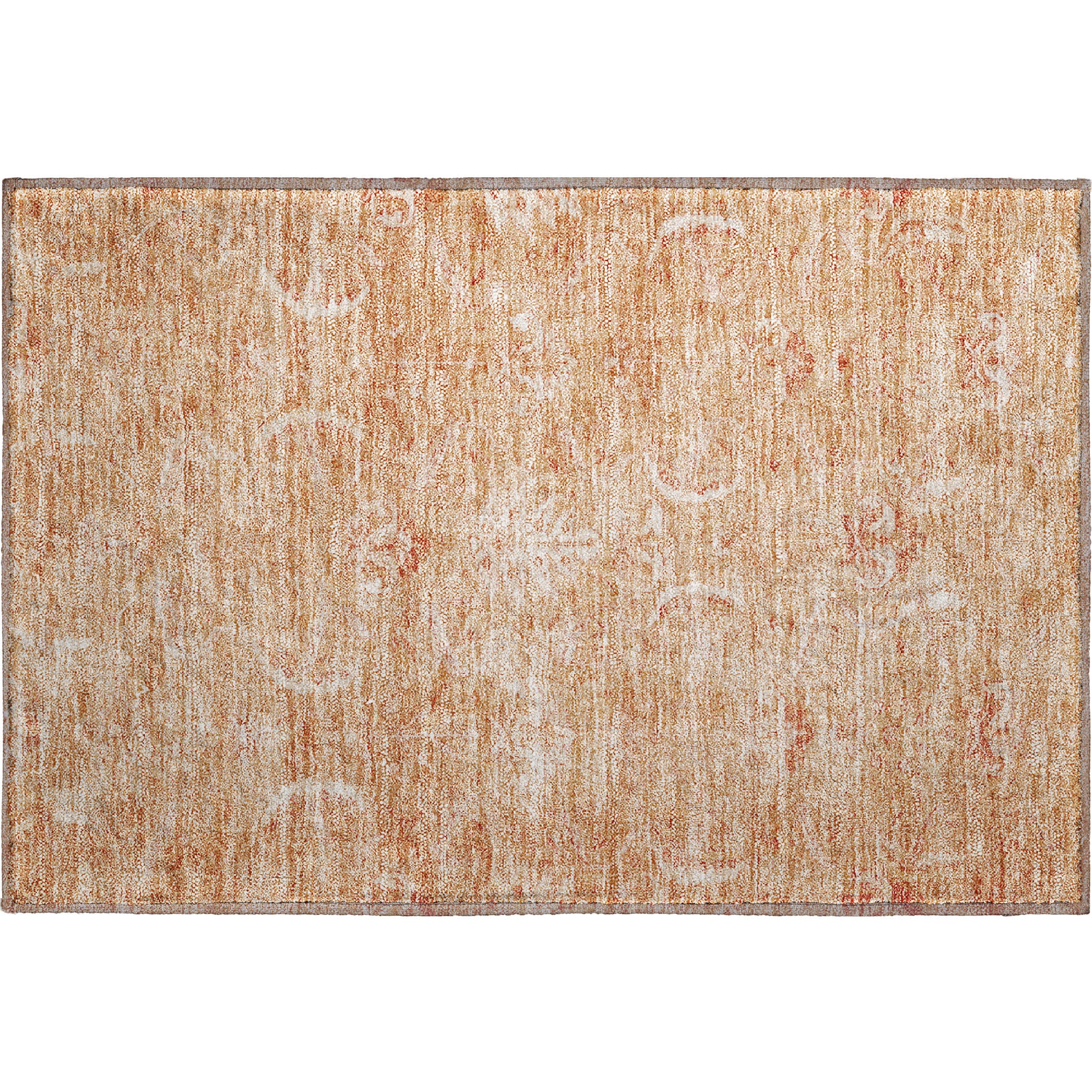 Seoul Machine Washable Transitional Salmon Orange Rug 1'8" x 2'6" #shape_Rectangle