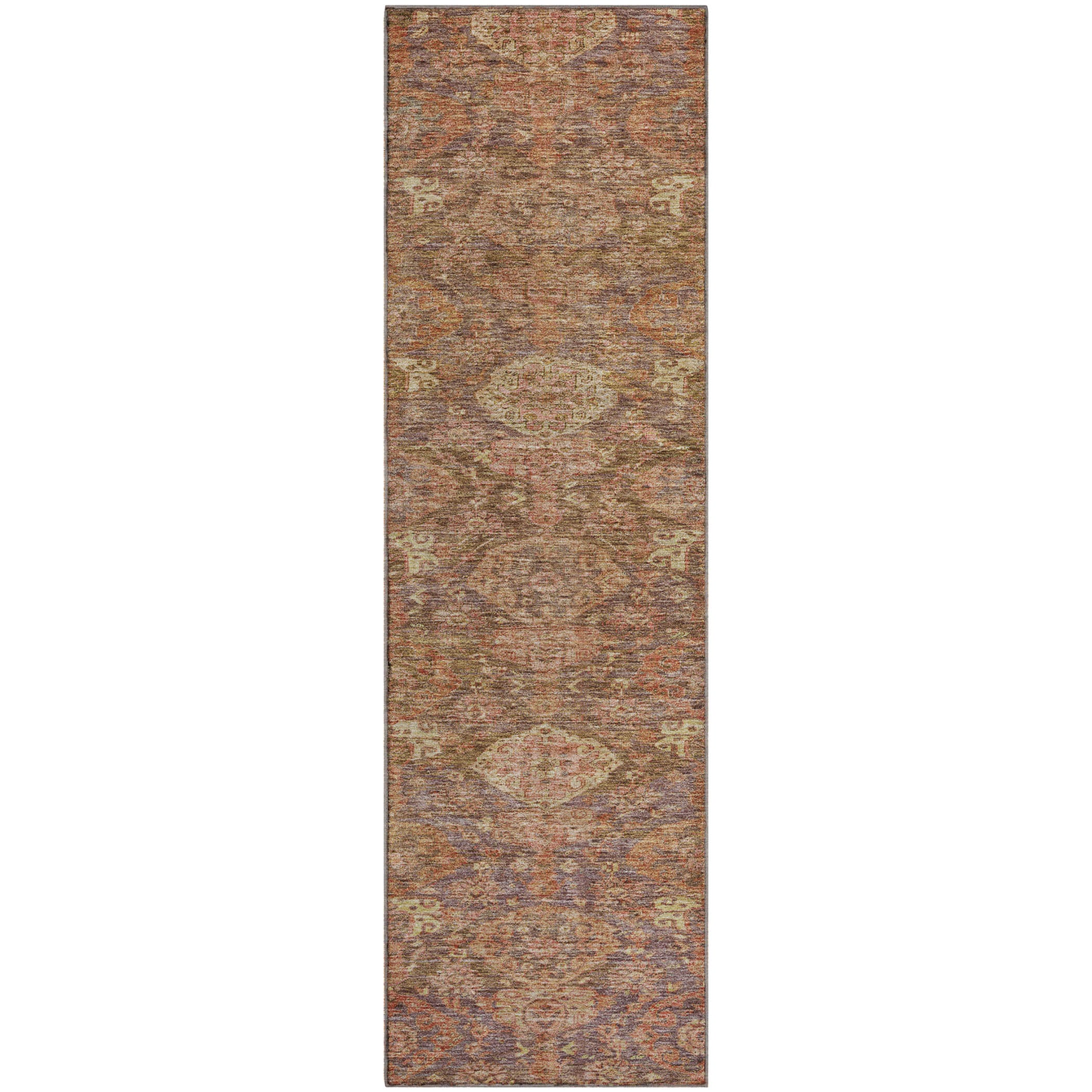 Oslo Machine Washable Transitional Brown Rug 2'3" x 7'6" #shape_Runner