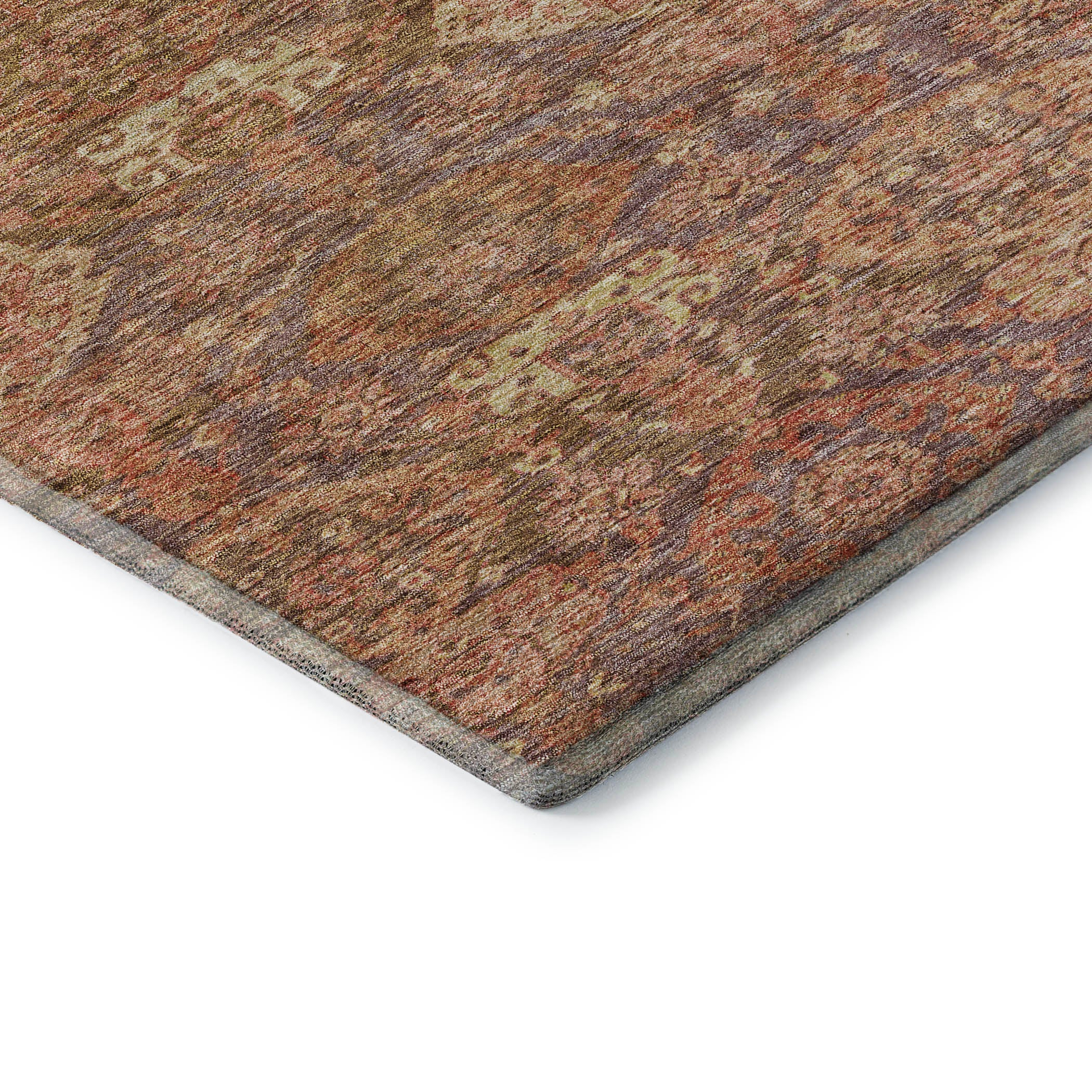 Oslo Machine Washable Transitional Brown Rug 1'8" x 2'6" #shape_Rectangle