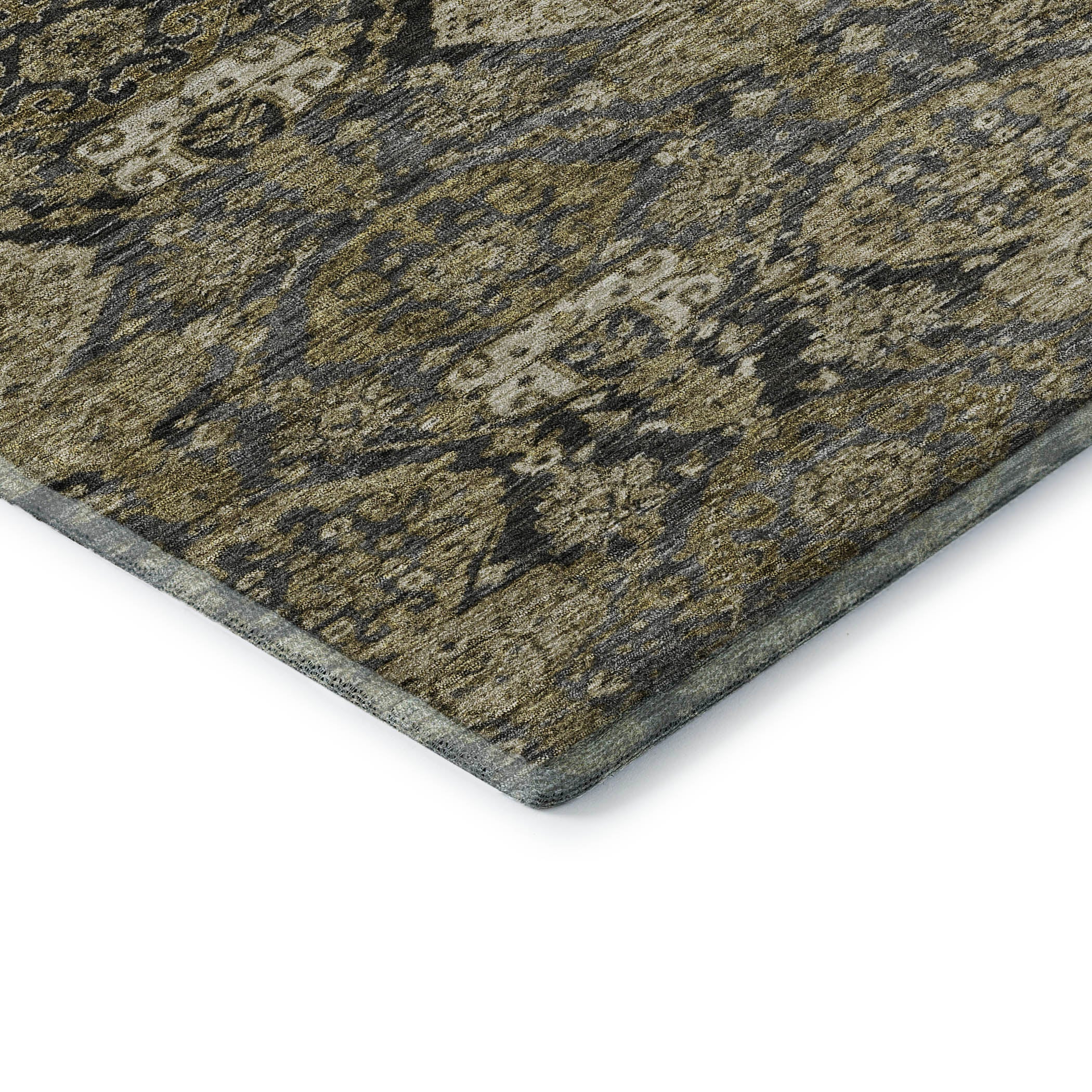 Oslo Machine Washable Transitional Charcoal Gray Rug 1'8" x 2'6" #shape_Rectangle