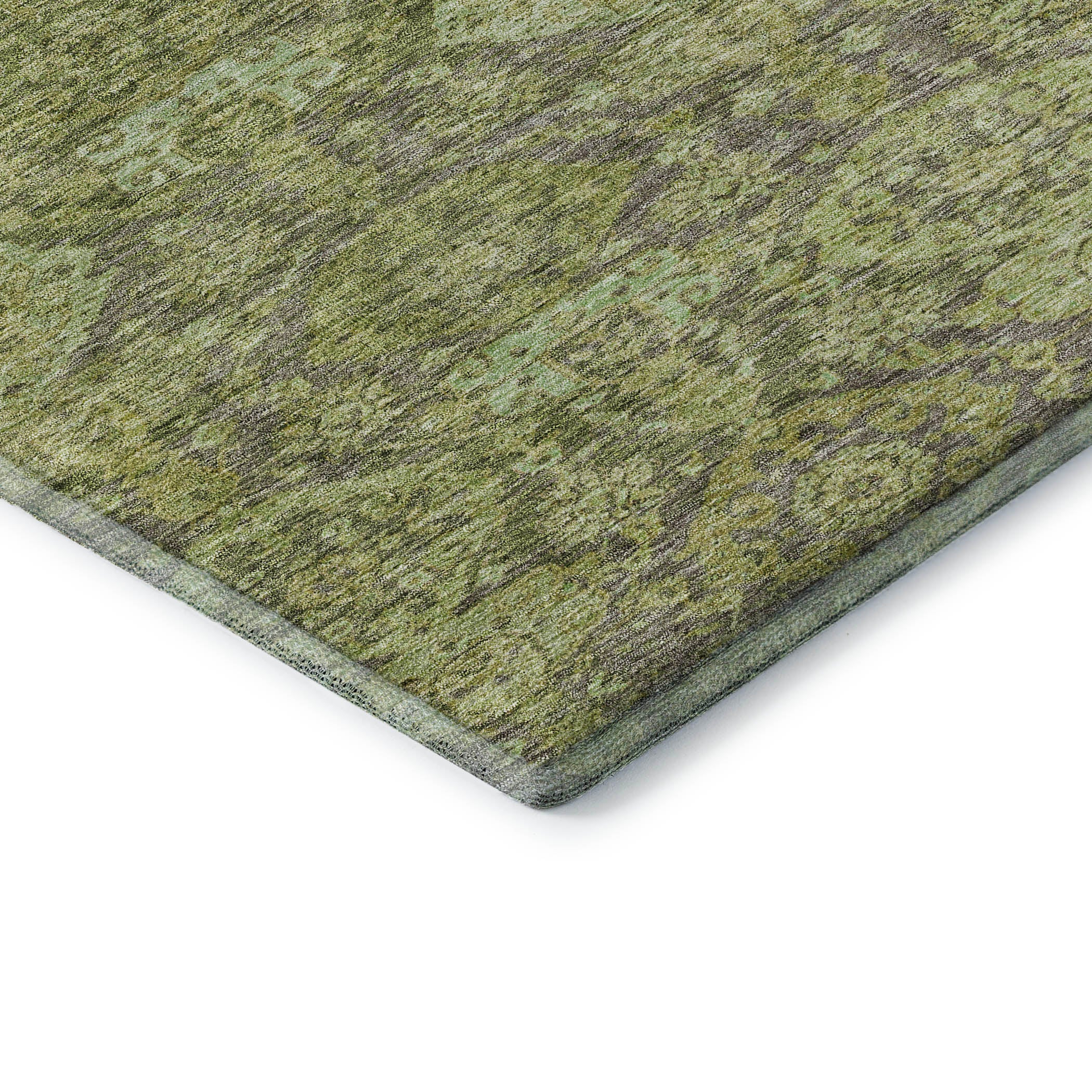 Oslo Machine Washable Transitional Green Rug 1'8" x 2'6" #shape_Rectangle