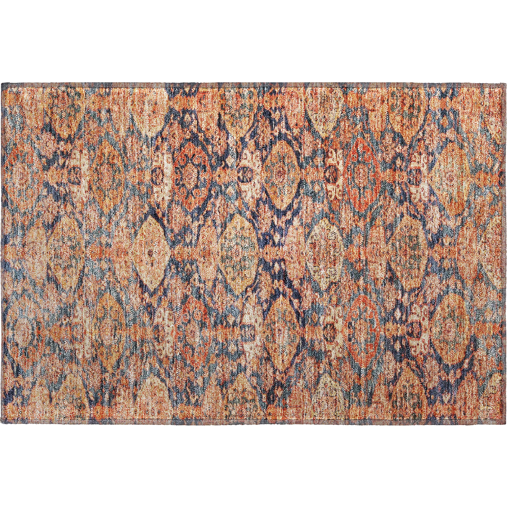 Oslo Machine Washable Transitional Terracotta Orange Rug 1'8" x 2'6" #shape_Rectangle