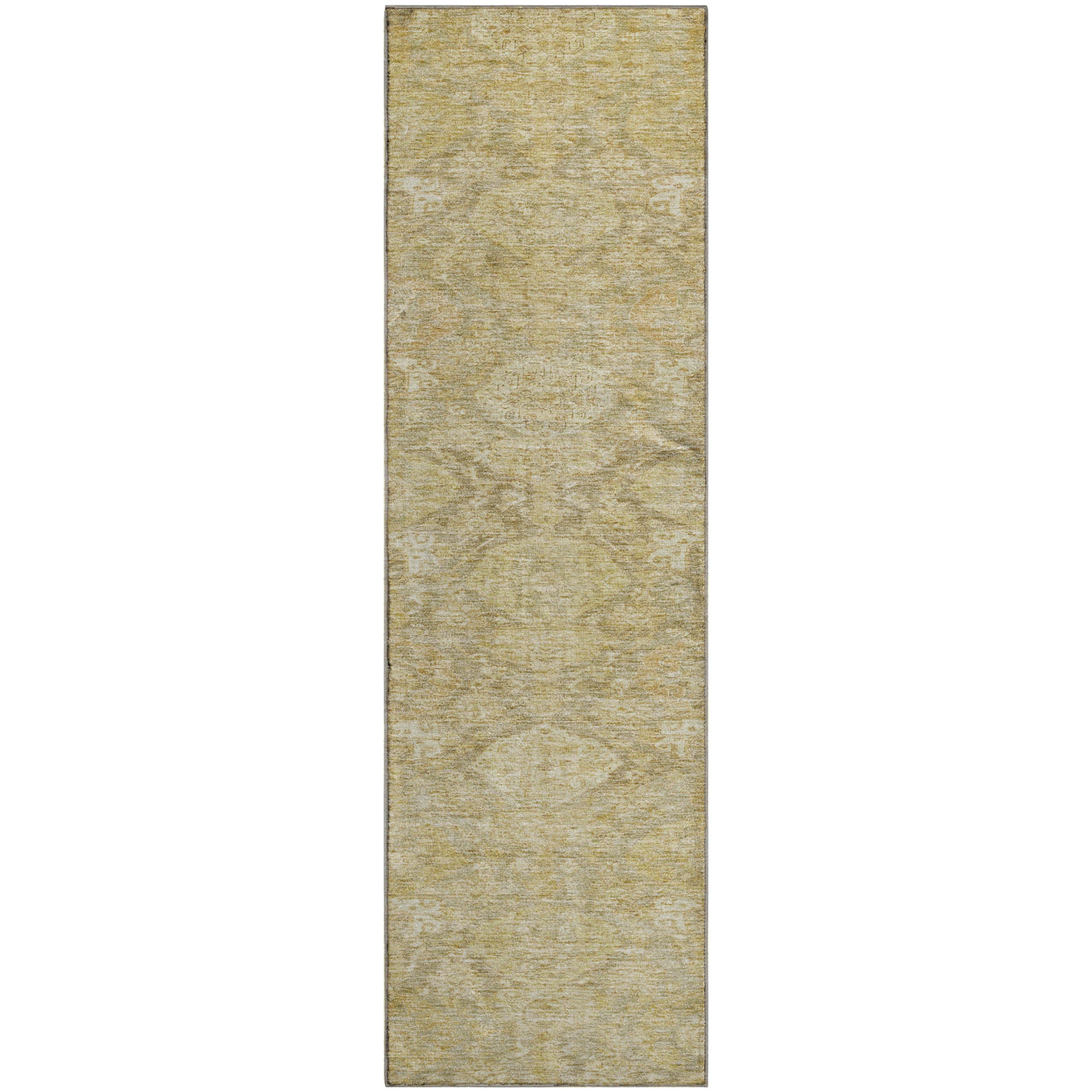 Oslo Machine Washable Transitional Wheat Gold Rug 2'3" x 7'6" #shape_Runner
