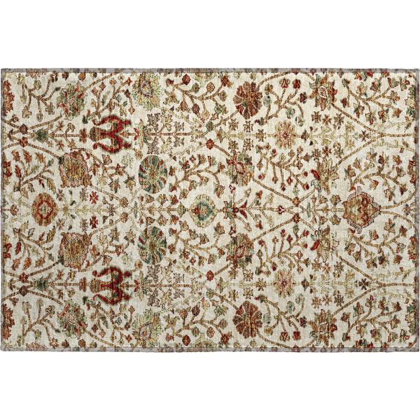 Dubrovnik Machine Washable Transitional Ivory Rug 1'8" x 2'6"