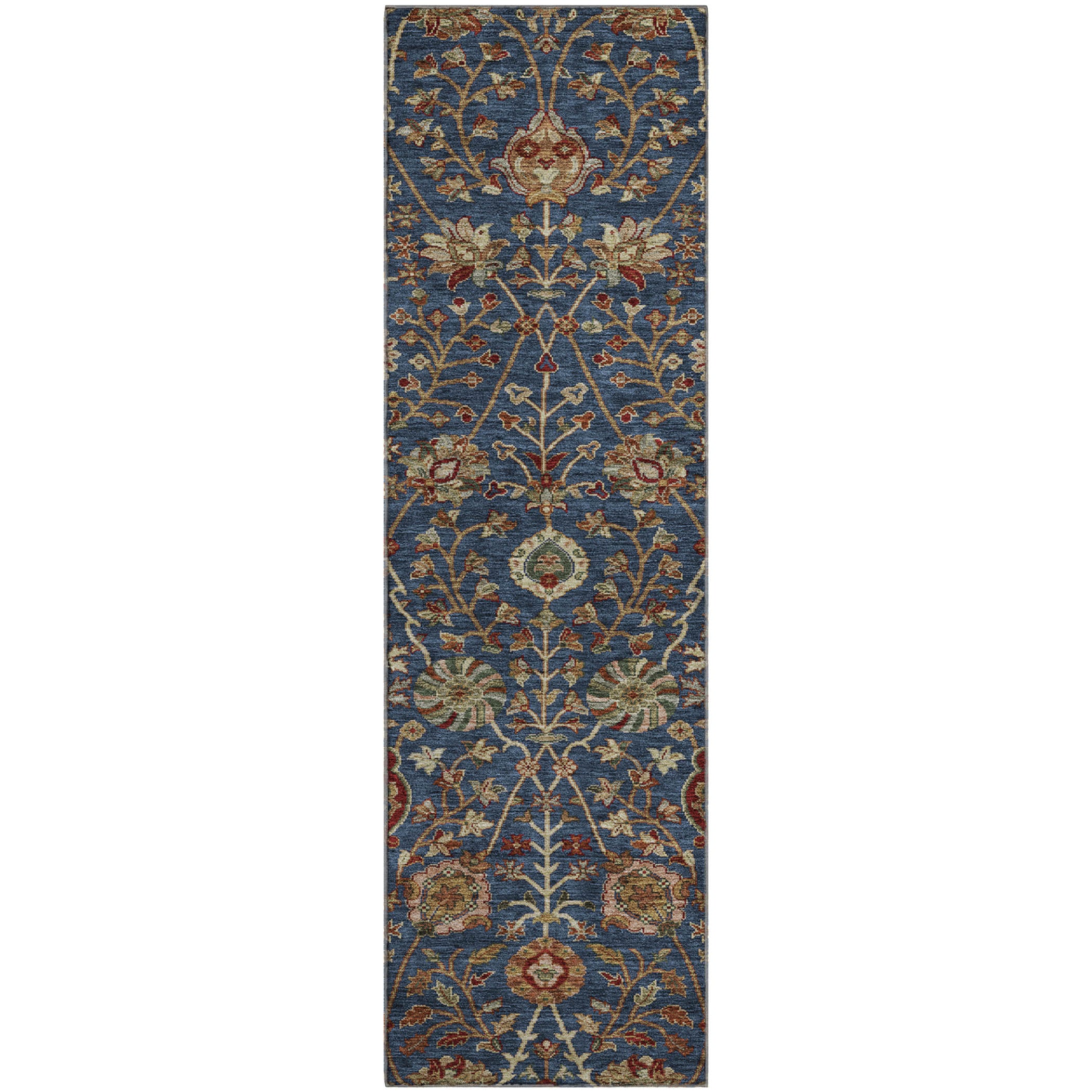 Dubrovnik Machine Washable Transitional Navy Blue Rug 2'3" x 7'6" #shape_Runner
