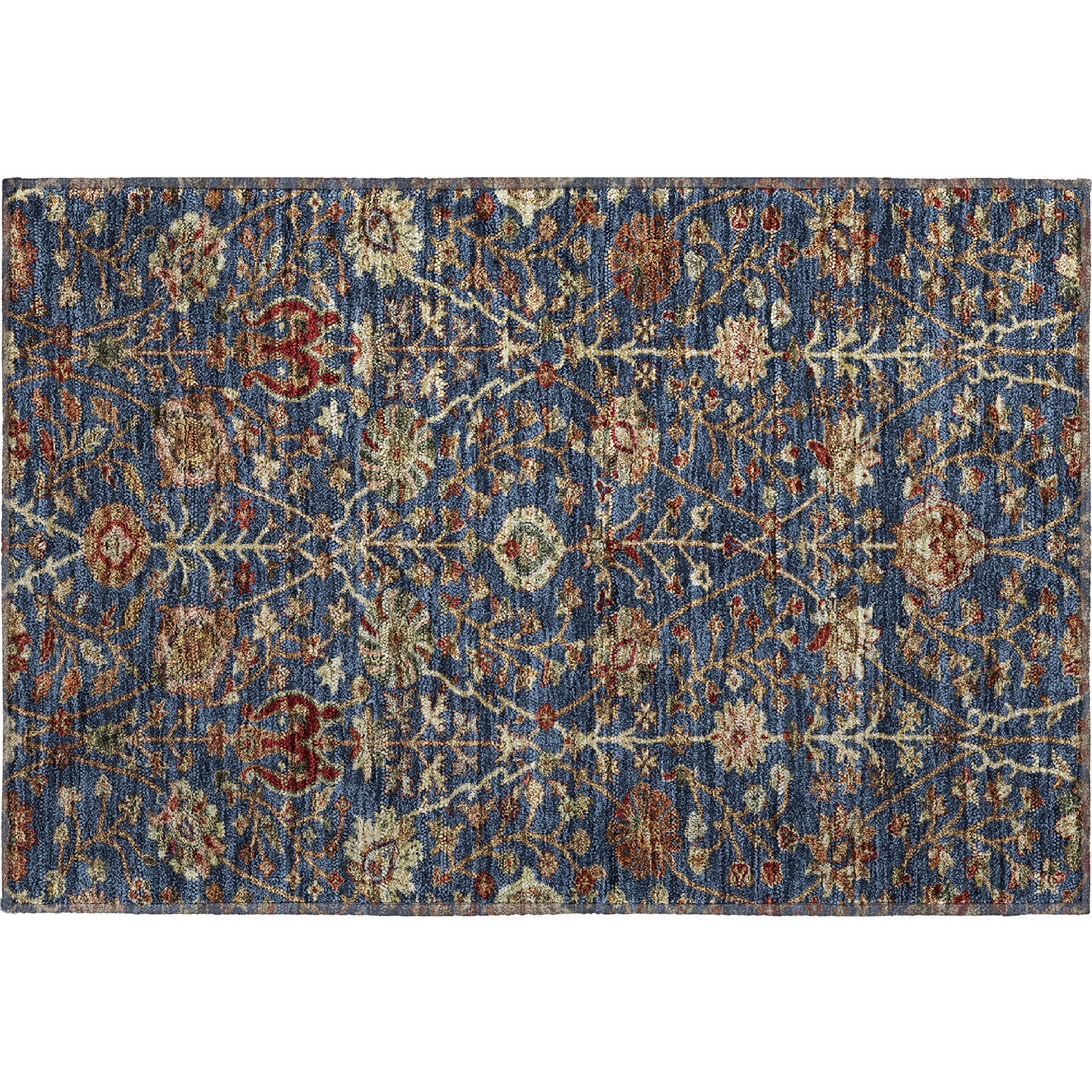 Dubrovnik Machine Washable Transitional Navy Blue Rug 1'8" x 2'6" #shape_Rectangle