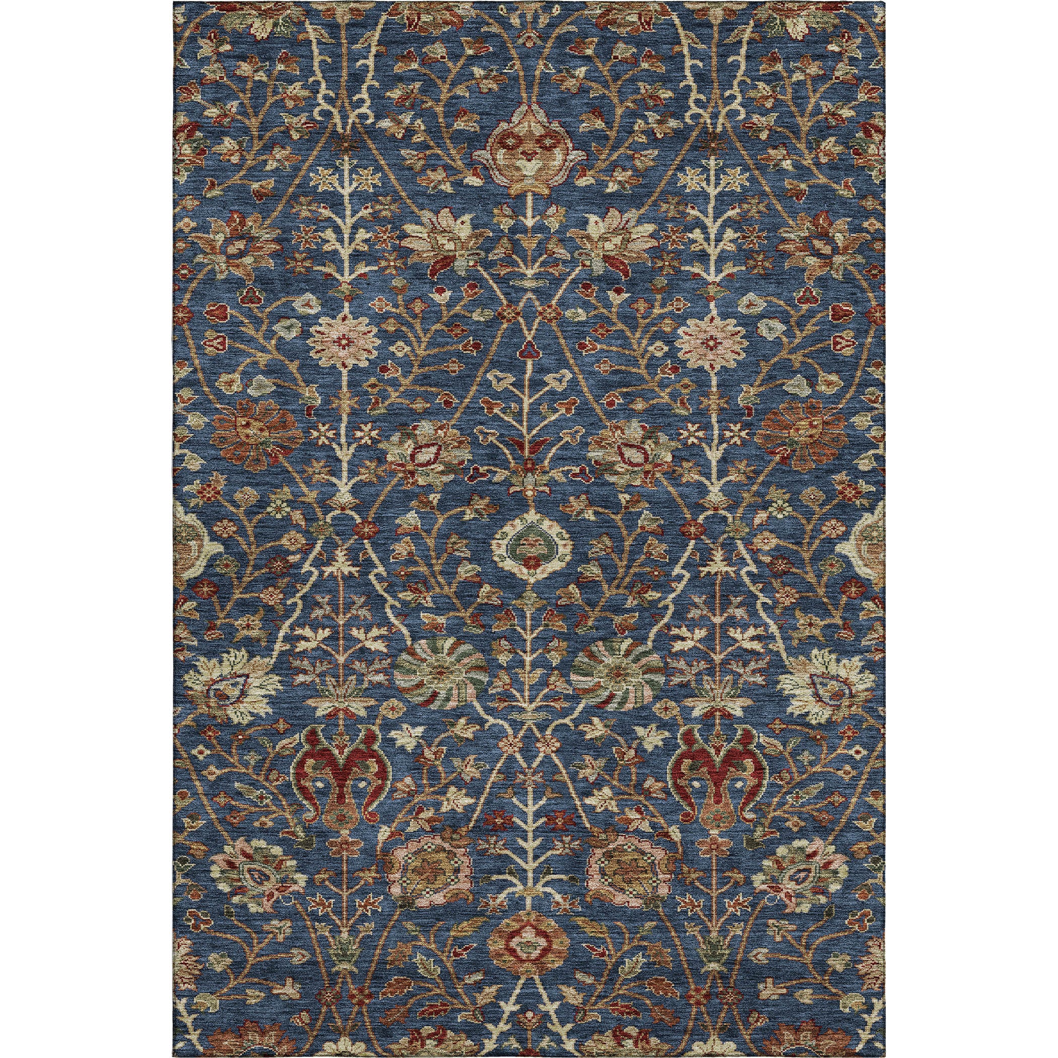 Dubrovnik Machine Washable Transitional Navy Blue Rug 2'6" x 3'10" #shape_Rectangle