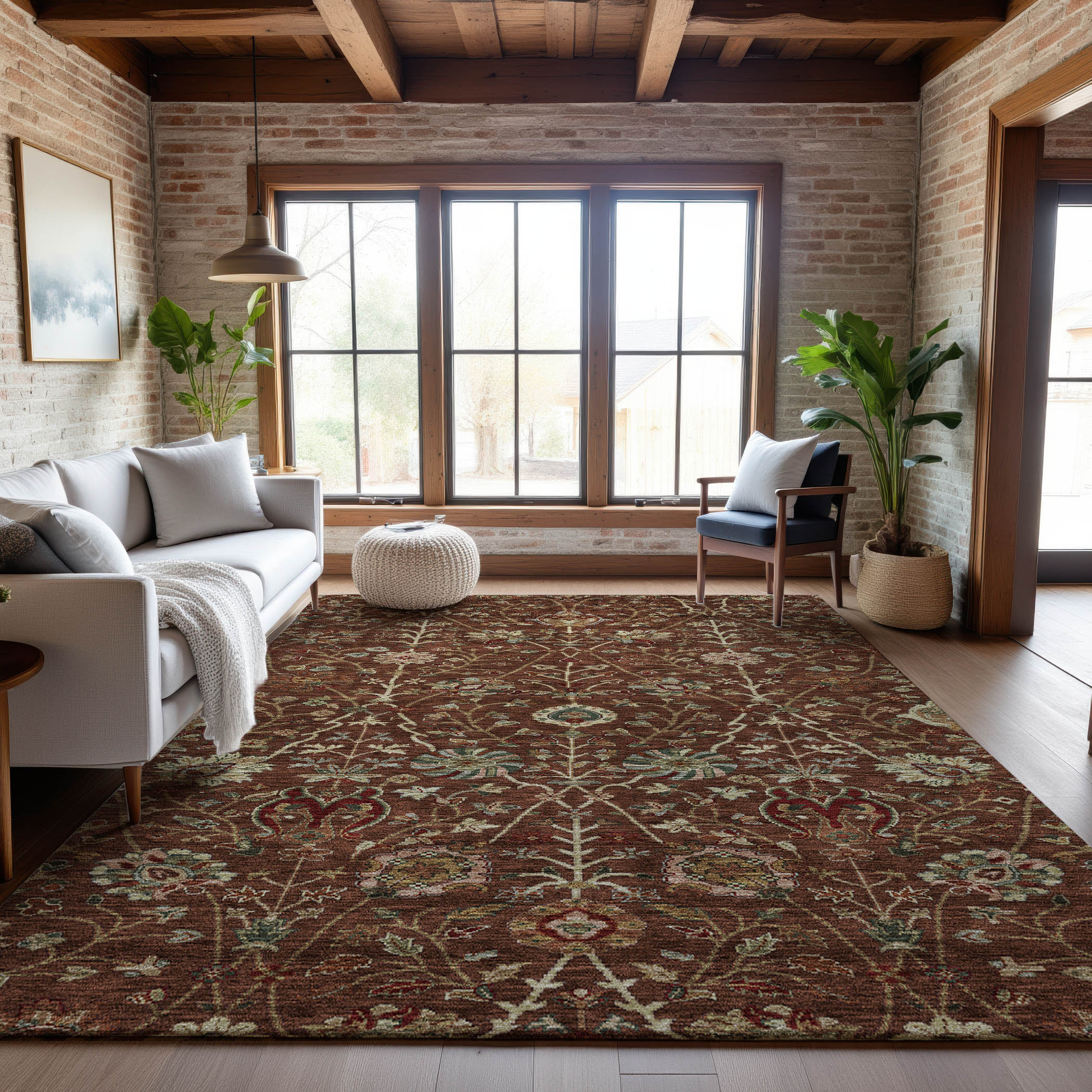 Dubrovnik Machine Washable Transitional Paprika Orange Rug 2'6" x 3'10" #shape_Rectangle