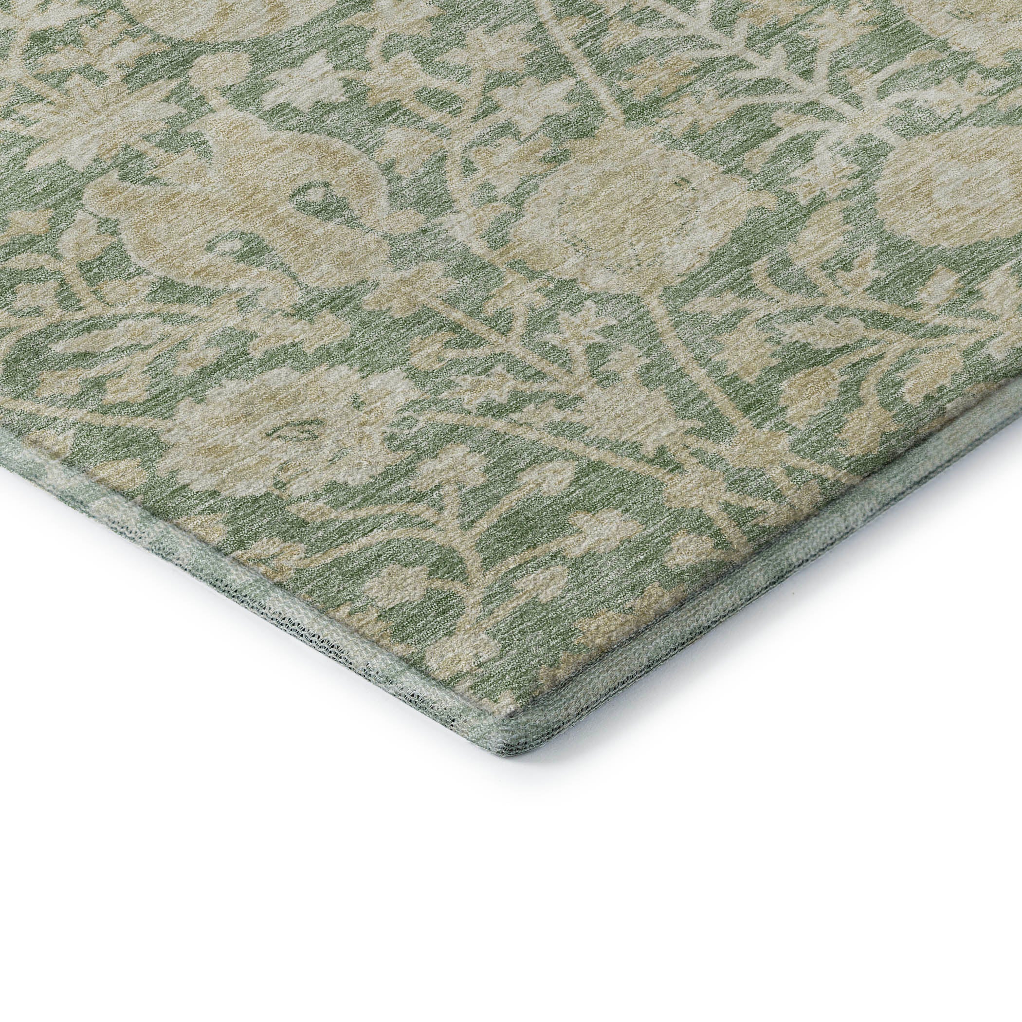 Budapest Machine Washable Transitional Aloe Green Rug 1'8" x 2'6" #shape_Rectangle