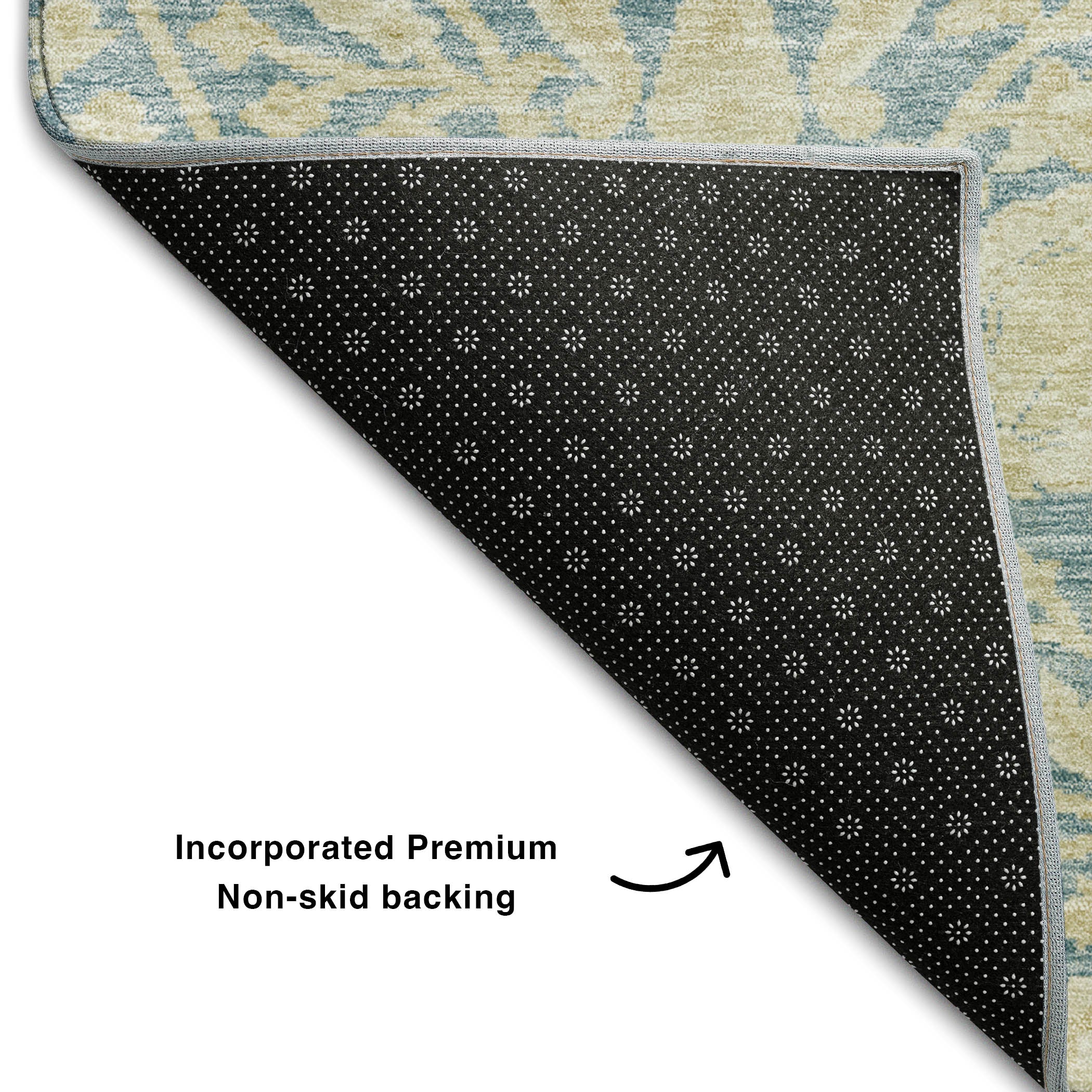 Budapest Machine Washable Transitional Sky Blue Rug 1'8" x 2'6" #shape_Rectangle