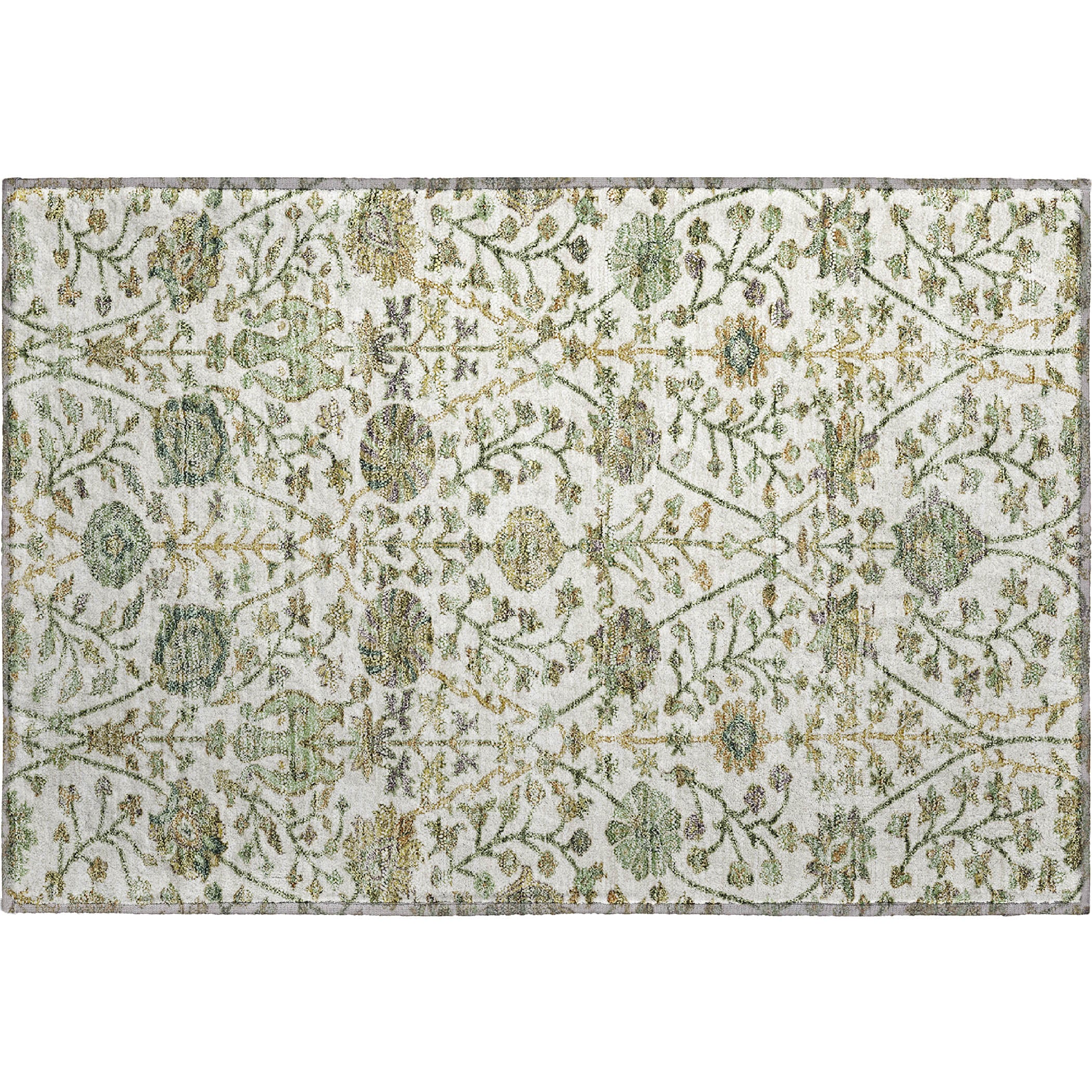 Bangkok Machine Washable Transitional Ivory Rug 1'8" x 2'6" #shape_Rectangle