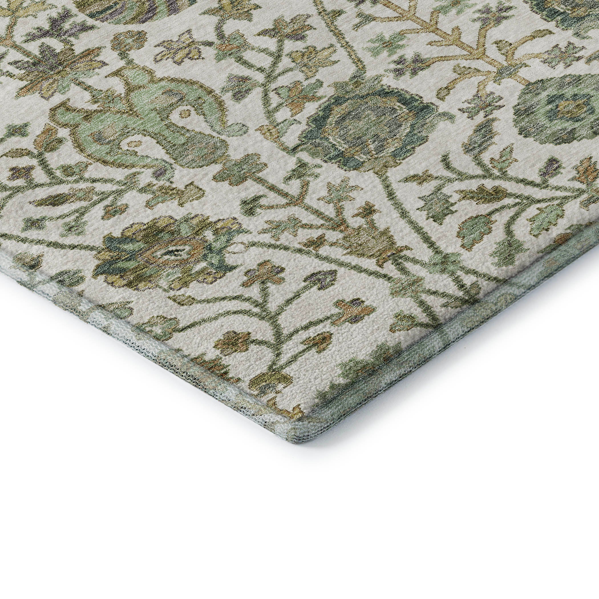 Bangkok Machine Washable Transitional Ivory Rug 1'8" x 2'6" #shape_Rectangle