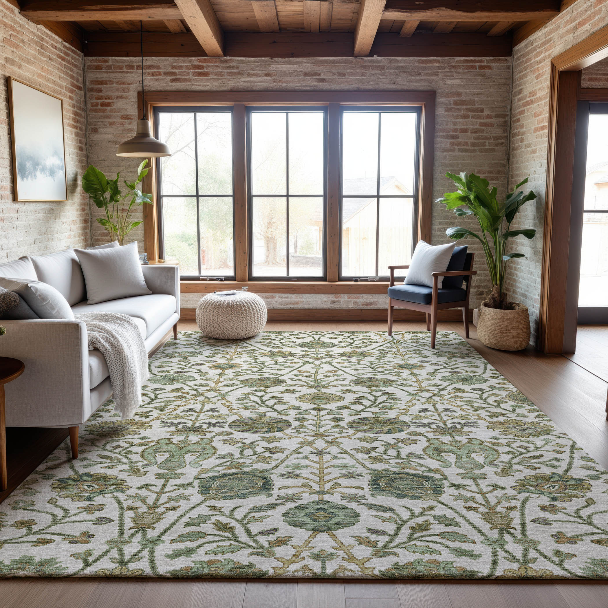 Bangkok Machine Washable Transitional Ivory Rug 2'6" x 3'10" #shape_Rectangle