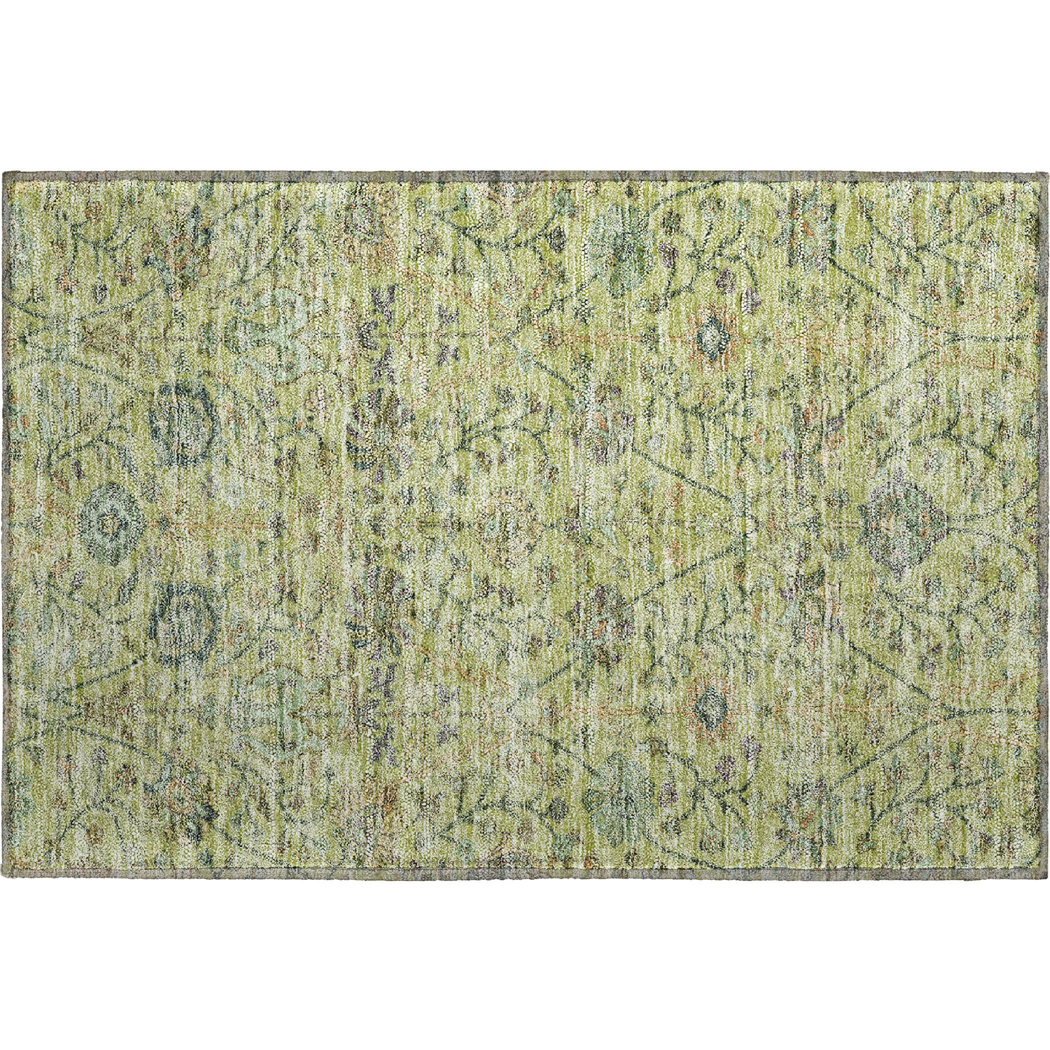 Bangkok Machine Washable Transitional Mint Green Rug 1'8" x 2'6" #shape_Rectangle