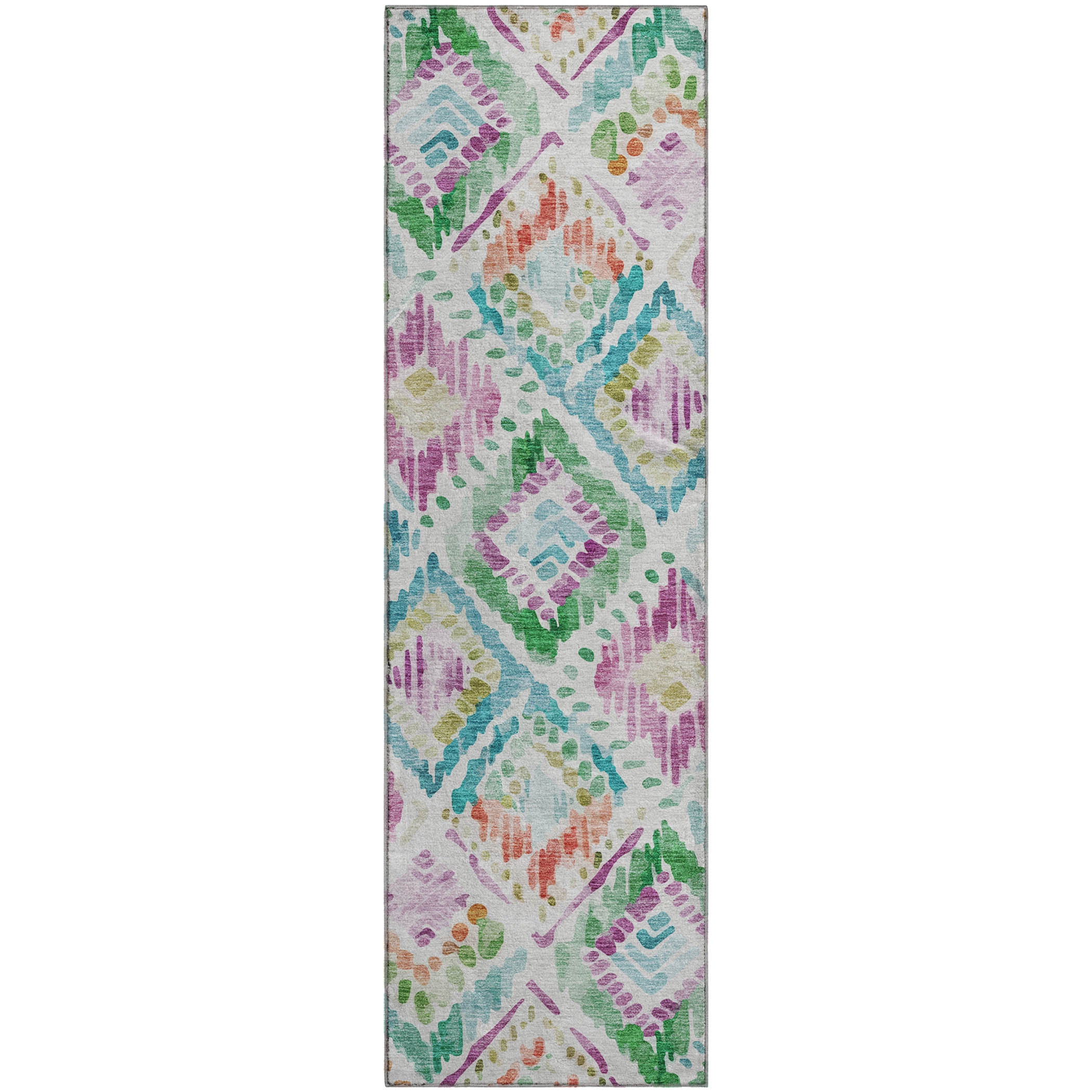 Sarajevo Machine Washable Transitional Teal Rug 2'3" x 7'6" #shape_Runner