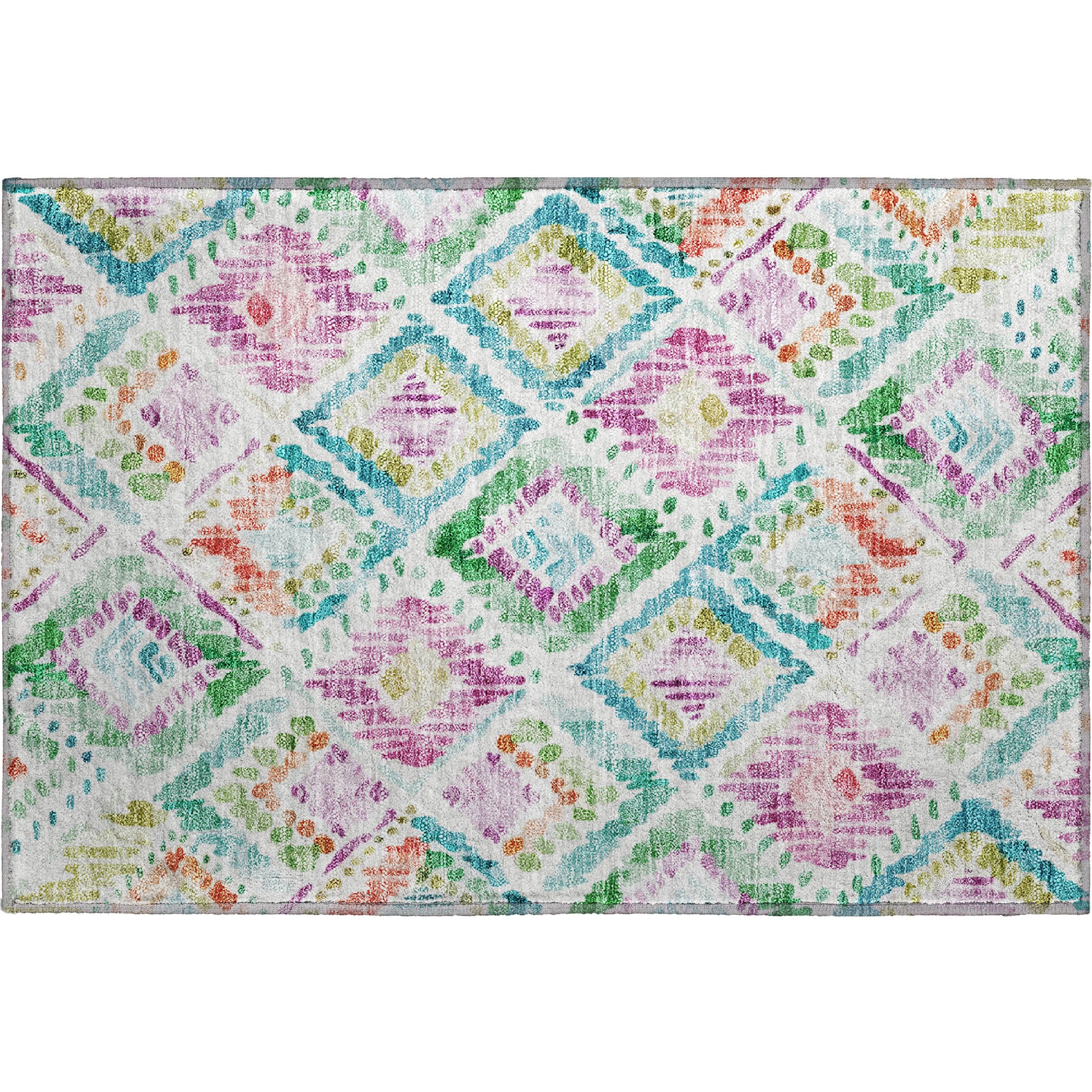Sarajevo Machine Washable Transitional Teal Rug 1'8" x 2'6" #shape_Rectangle