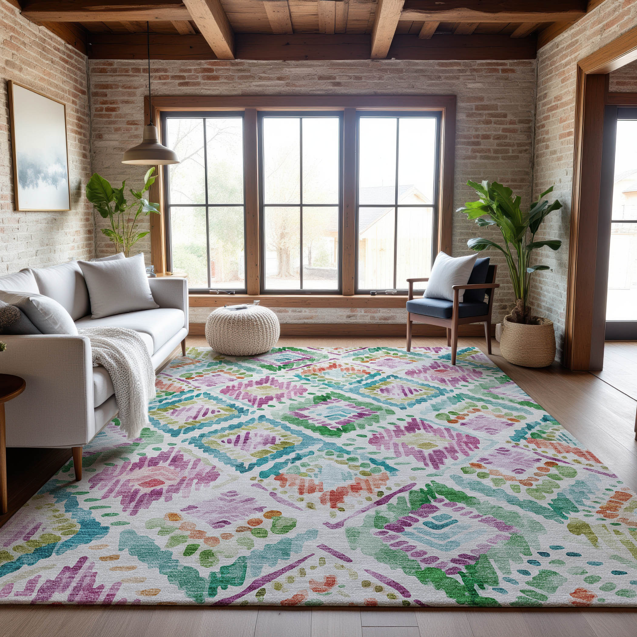 Sarajevo Machine Washable Transitional Teal Rug 2'6" x 3'10" #shape_Rectangle