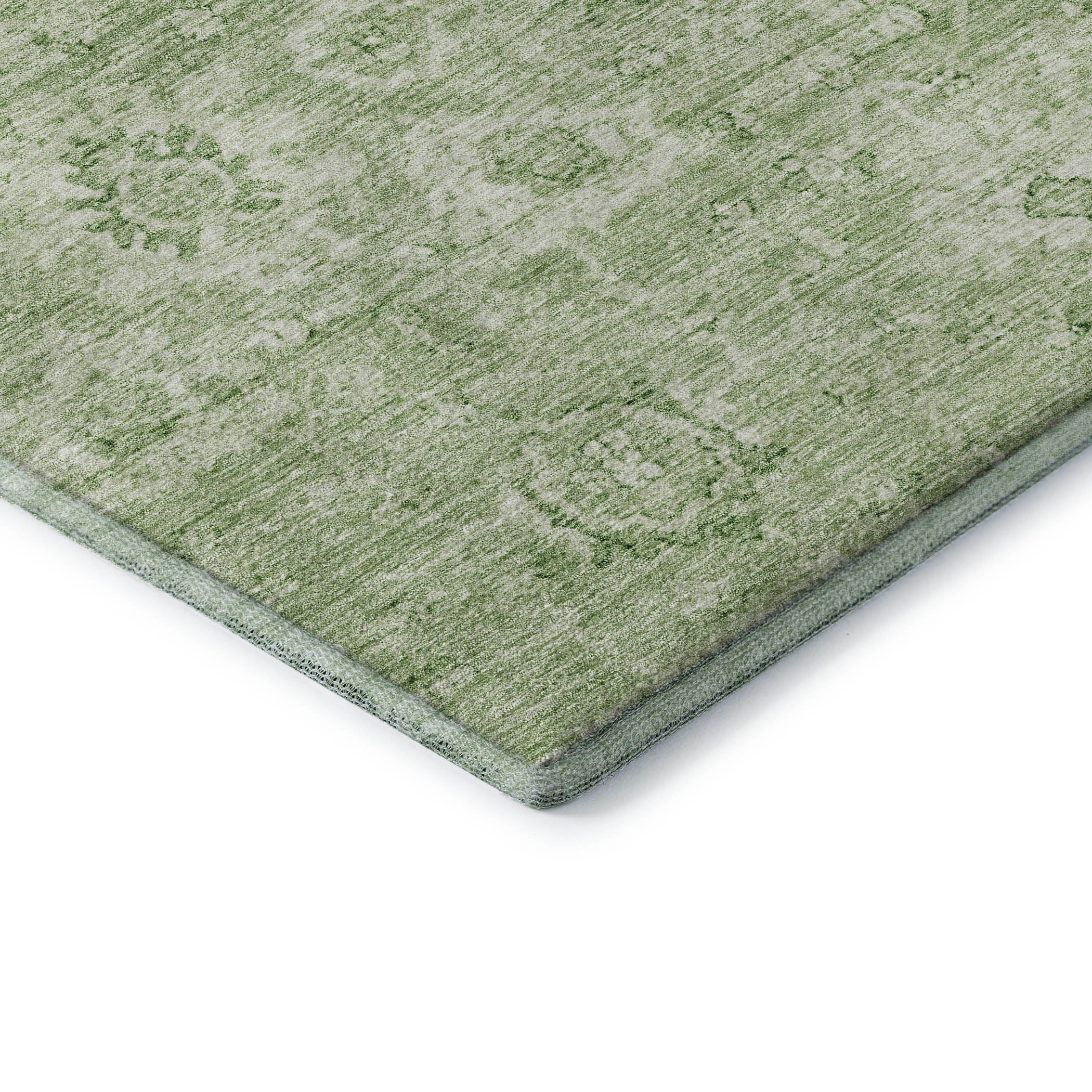 Sarajevo Machine Washable Transitional Aloe Green Rug 1'8" x 2'6" #shape_Rectangle