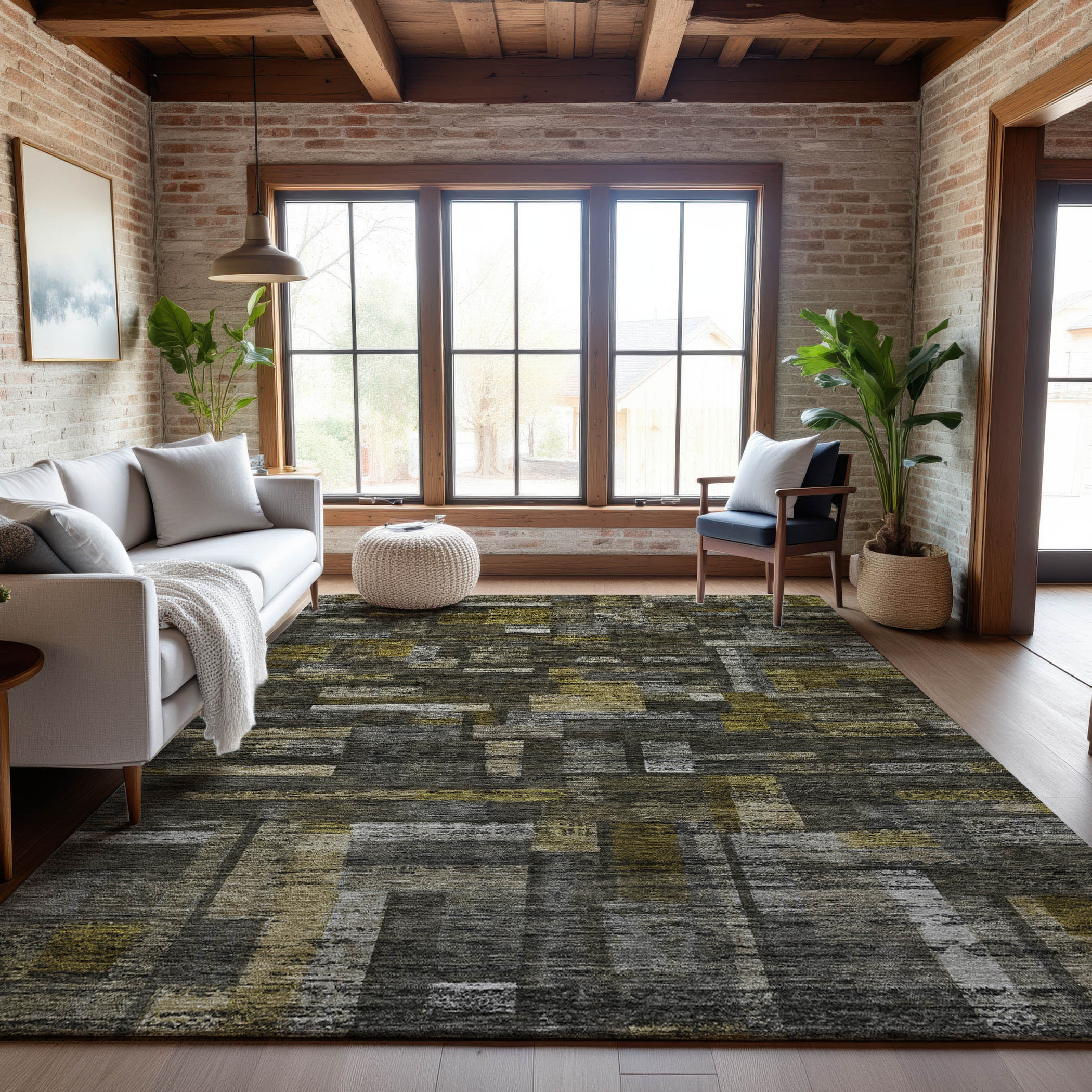 Sintra Machine Washable Transitional Charcoal Gray Rug 2'6" x 3'10" #shape_Rectangle