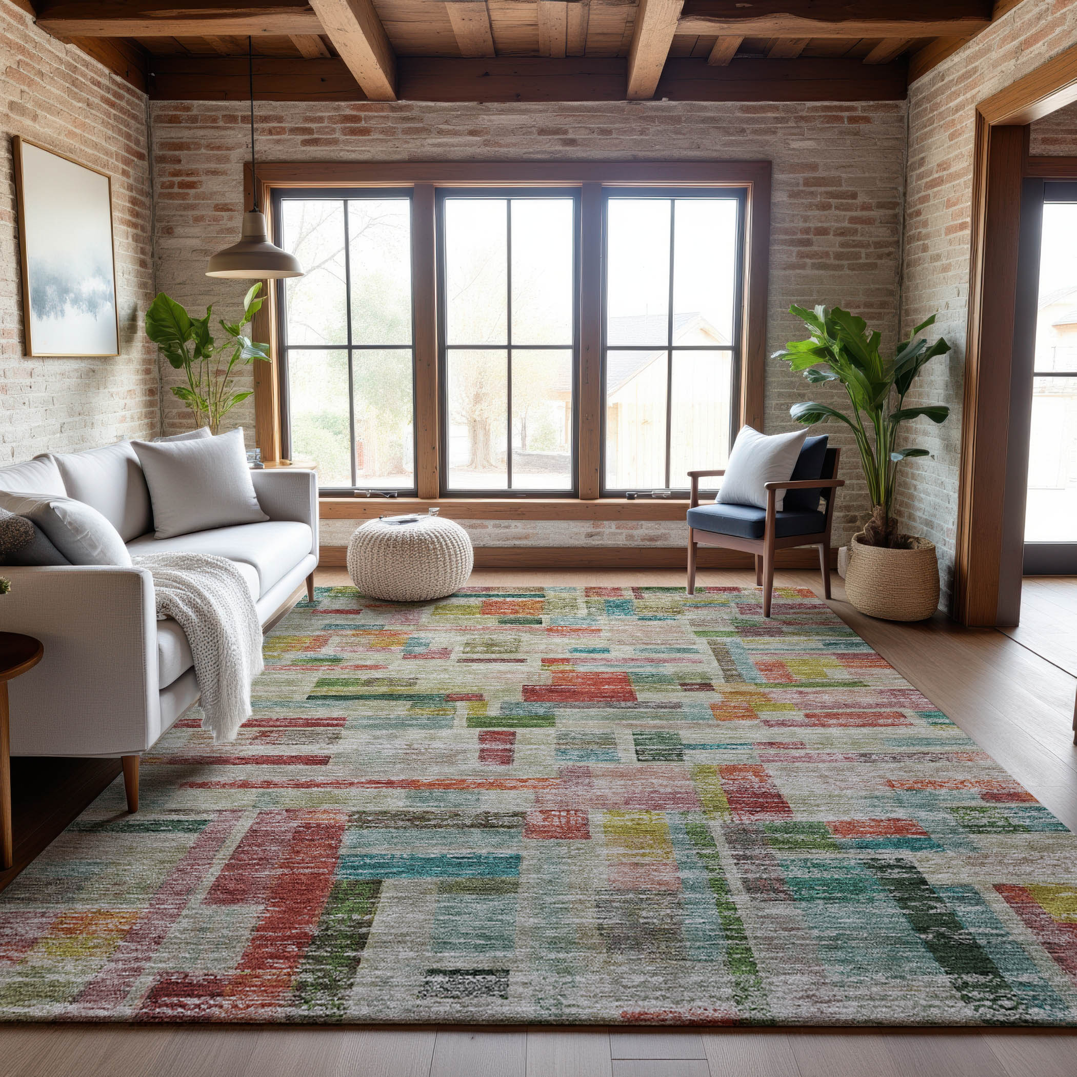 Sintra Machine Washable Transitional Paprika Orange Rug 2'6" x 3'10" #shape_Rectangle