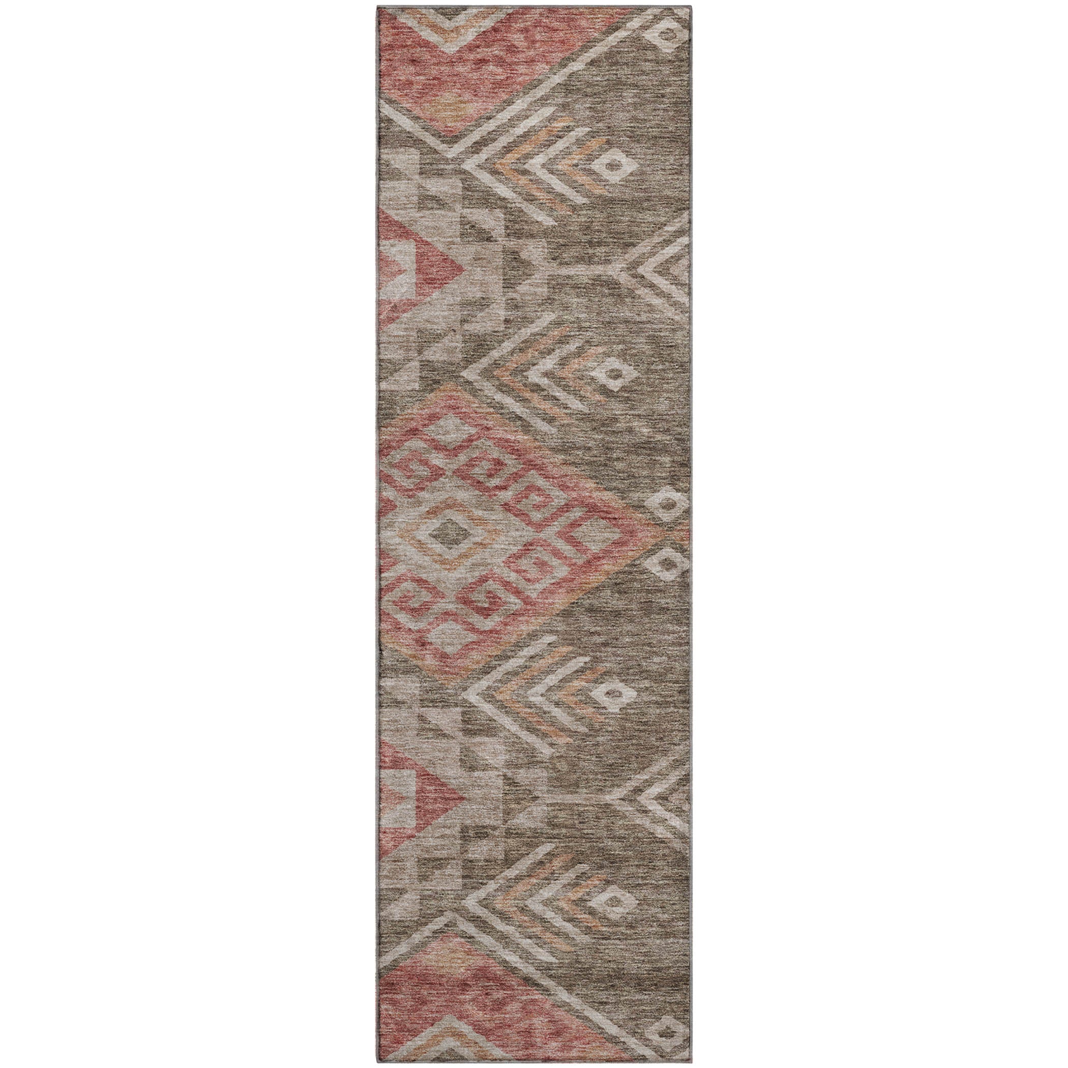 Sarajevo Machine Washable Transitional Brown Rug 2'3" x 7'6" #shape_Runner