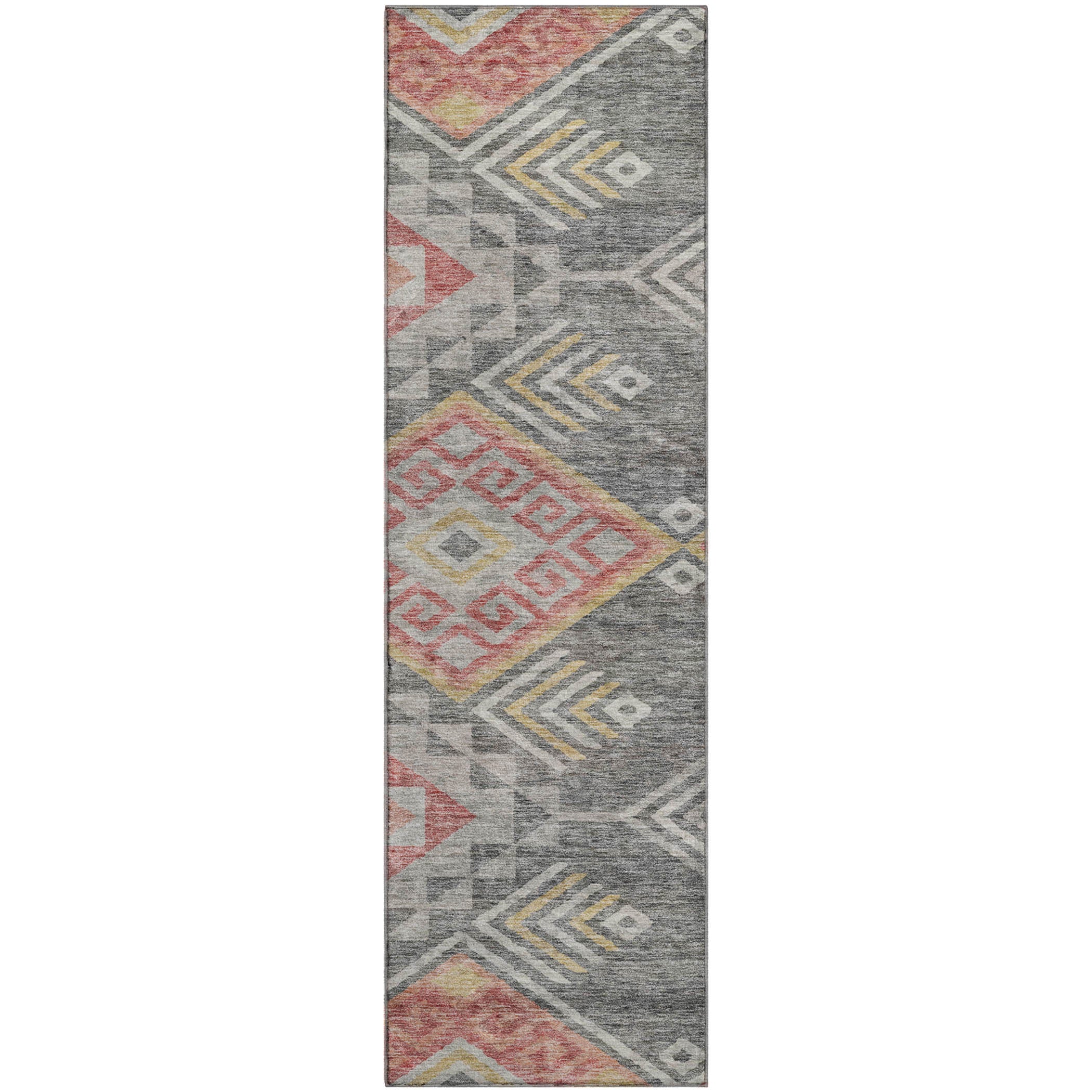 Sarajevo Machine Washable Transitional Gray Rug 2'3" x 7'6" #shape_Runner