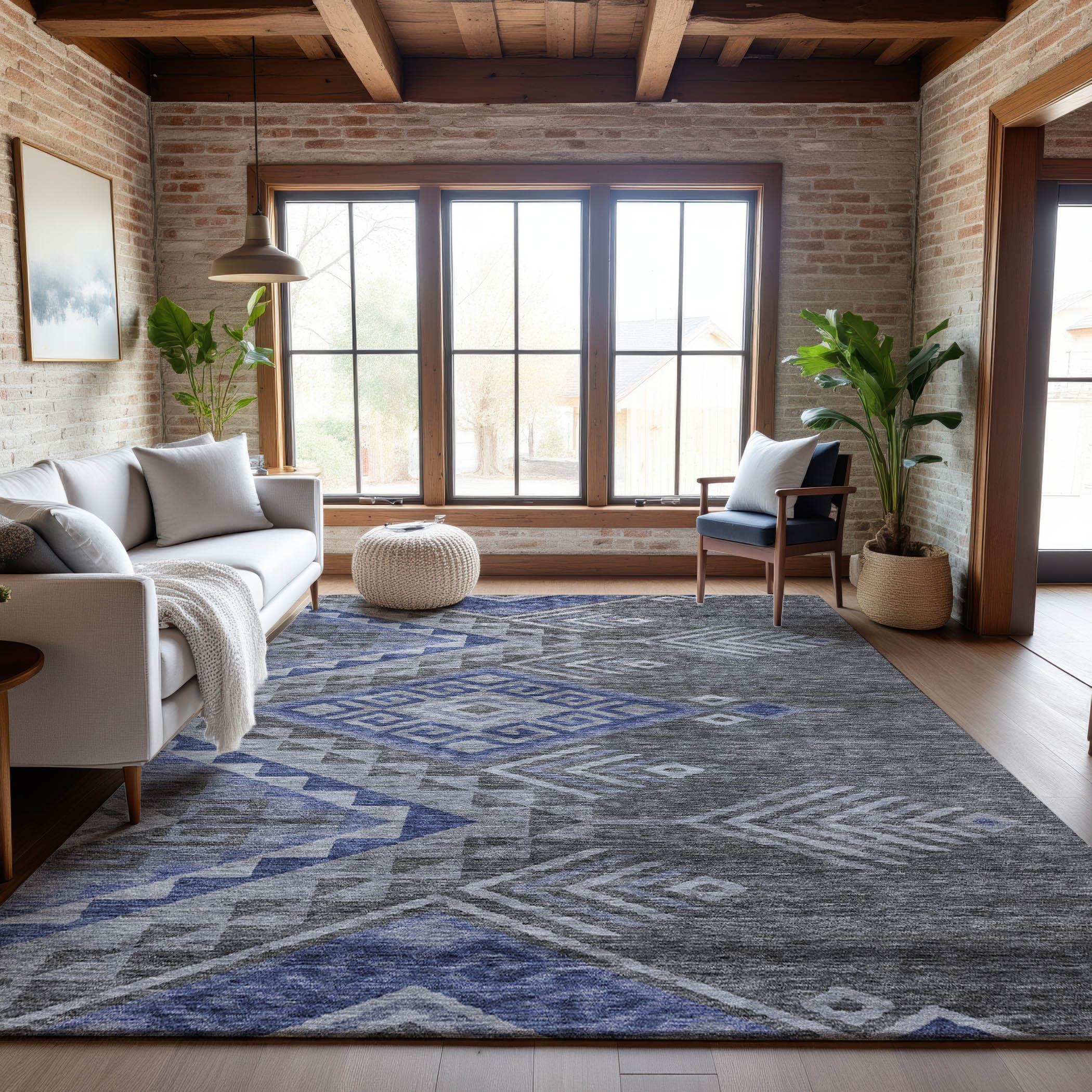 Sarajevo Machine Washable Transitional Pewter Gray Rug 2'6" x 3'10" #shape_Rectangle