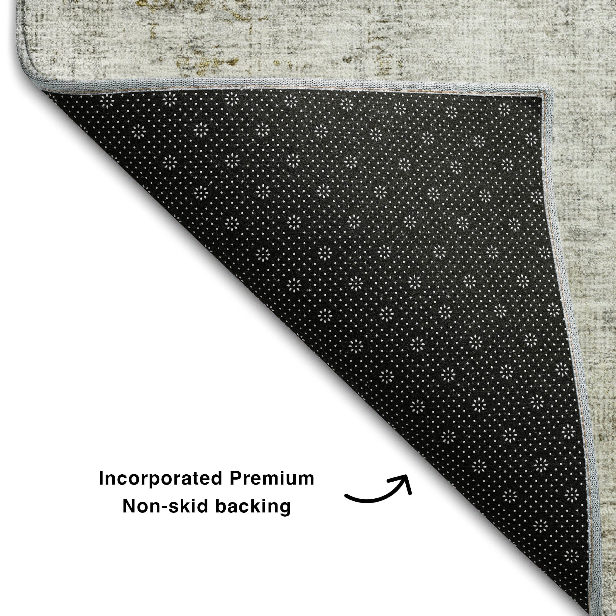 Kathmandu Machine Washable Transitional Silver Gray Rug 1'8" x 2'6" #shape_Rectangle