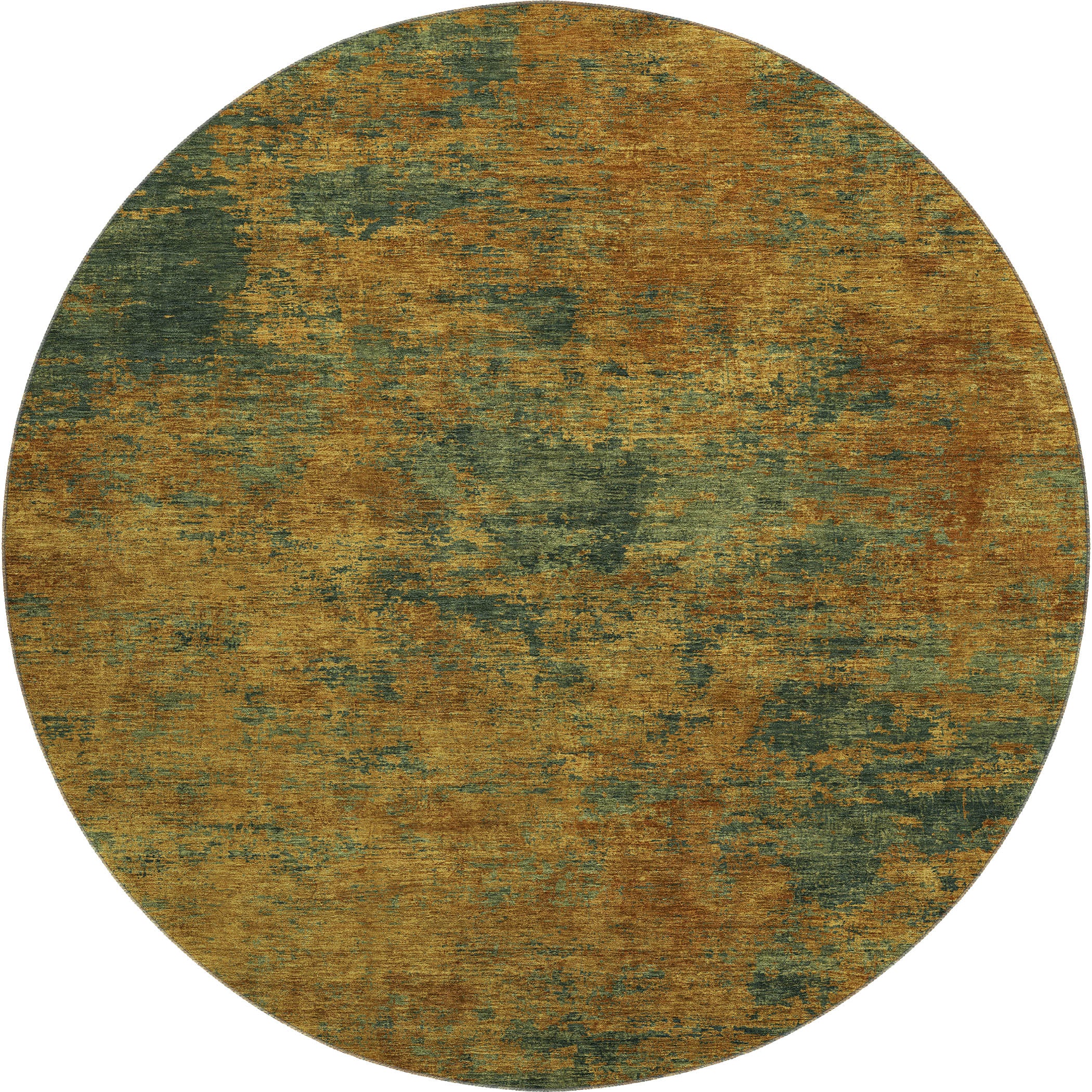 Reykjavik Machine Washable Transitional Copper Orange Rug 8' x 8' #shape_Round