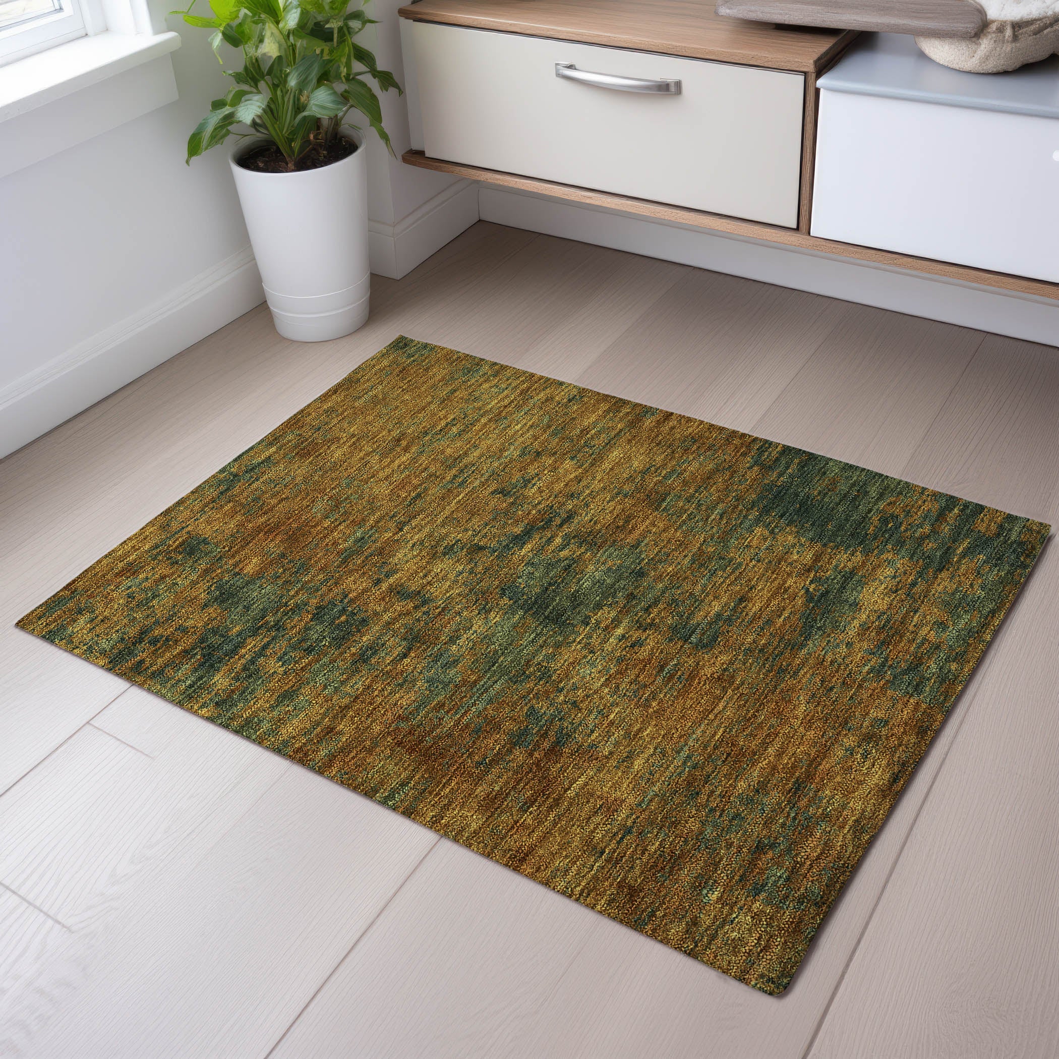 Reykjavik Machine Washable Transitional Copper Orange Rug 1'8" x 2'6" #shape_Rectangle