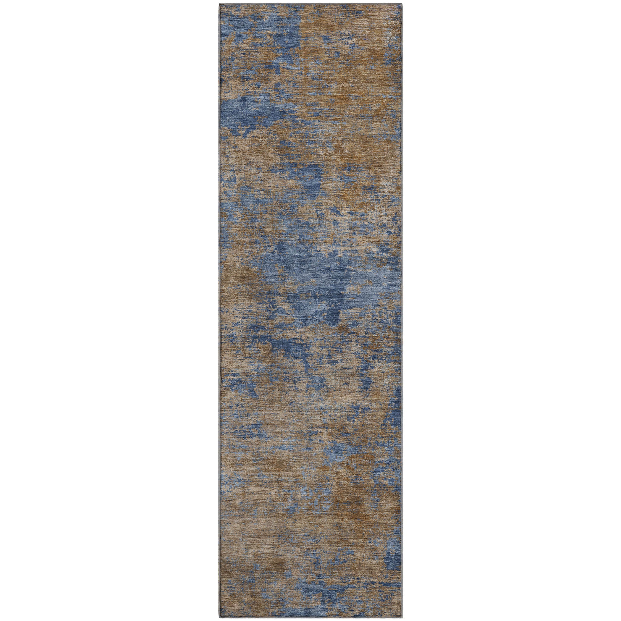 Reykjavik Machine Washable Transitional Navy Blue Rug 2'3" x 7'6" #shape_Runner