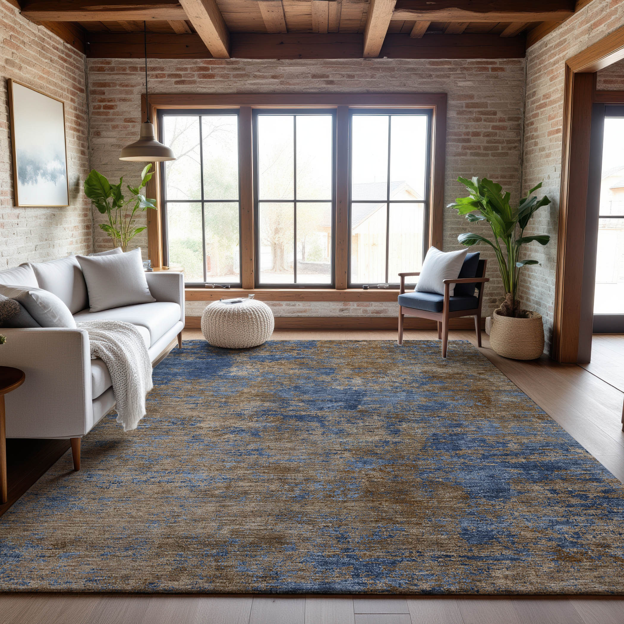 Reykjavik Machine Washable Transitional Navy Blue Rug 2'6" x 3'10" #shape_Rectangle