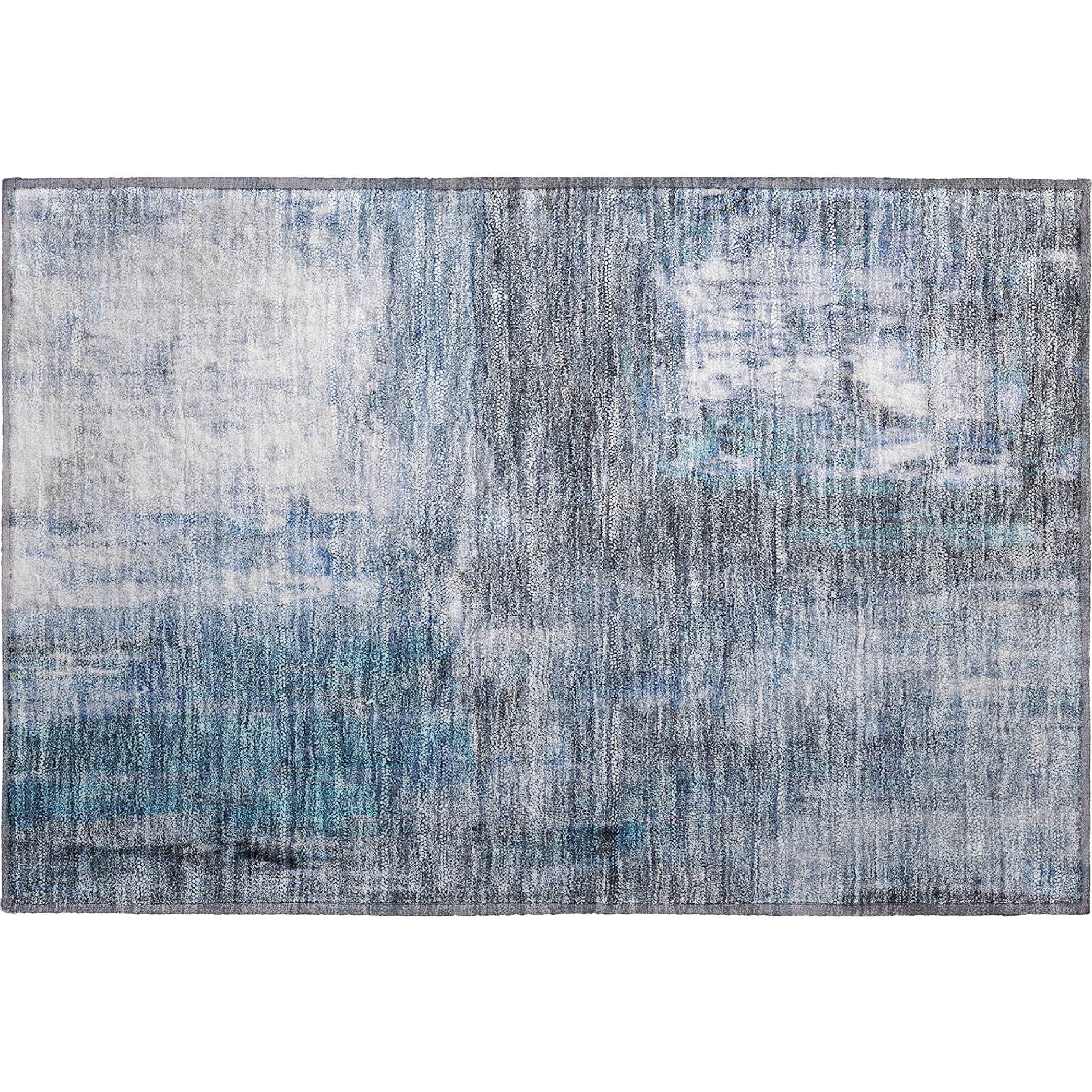 Lima Machine Washable Transitional Blue Rug 1'8" x 2'6" #shape_Rectangle