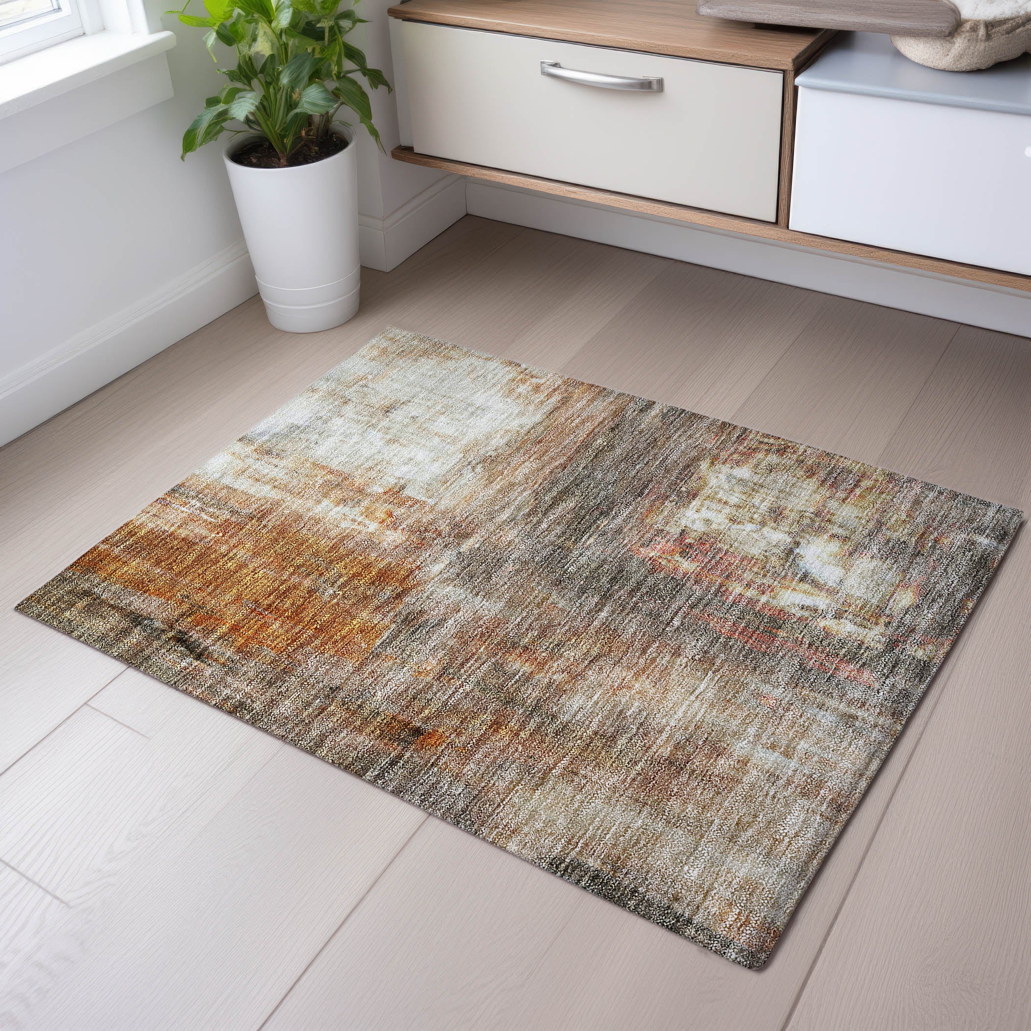Lima Machine Washable Transitional Copper Orange Rug 1'8" x 2'6" #shape_Rectangle