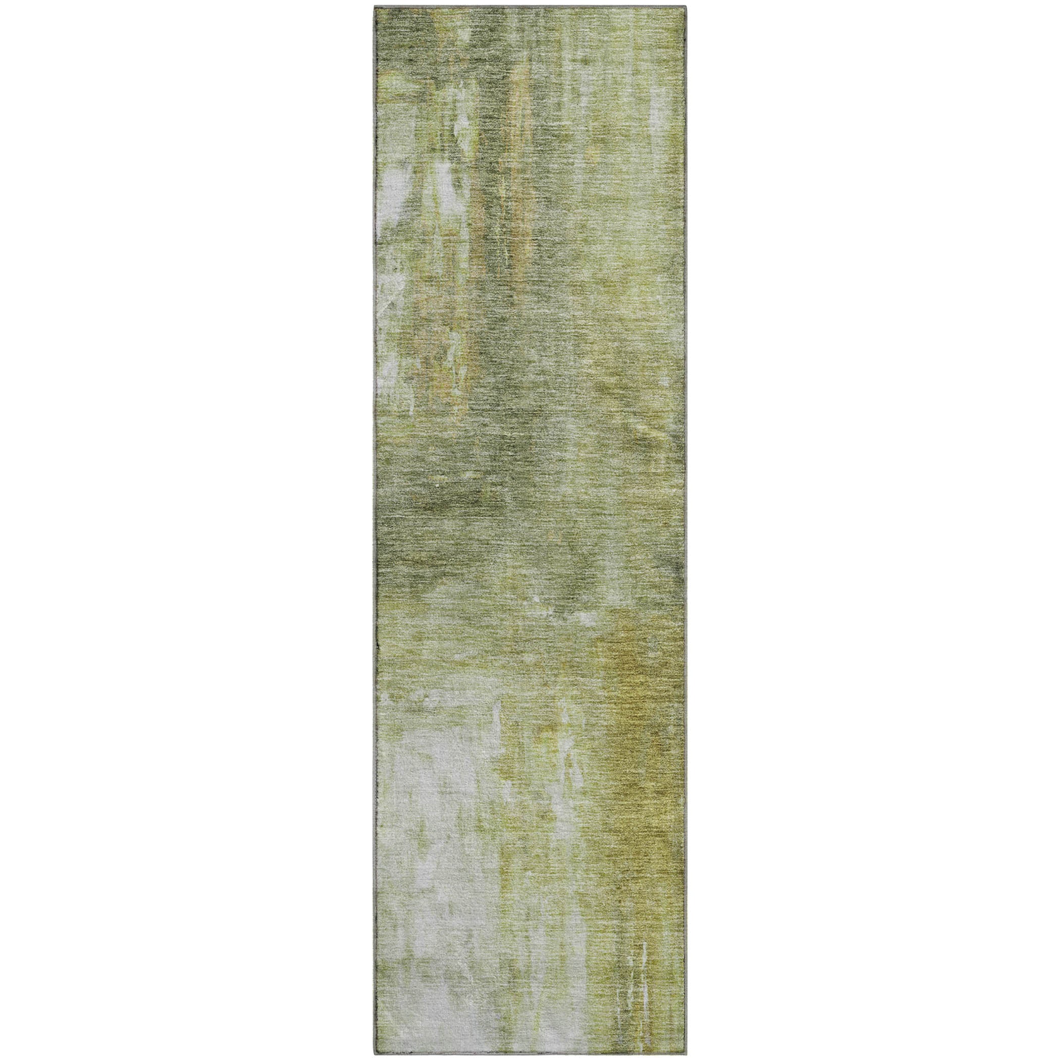 Lima Machine Washable Transitional Sage Green Rug 2'3" x 7'6" #shape_Runner