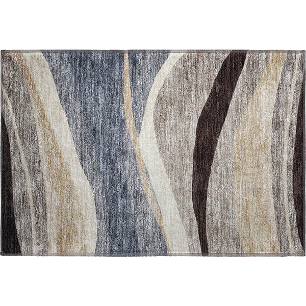 Split Machine Washable Transitional Blue Rug 1'8" x 2'6"