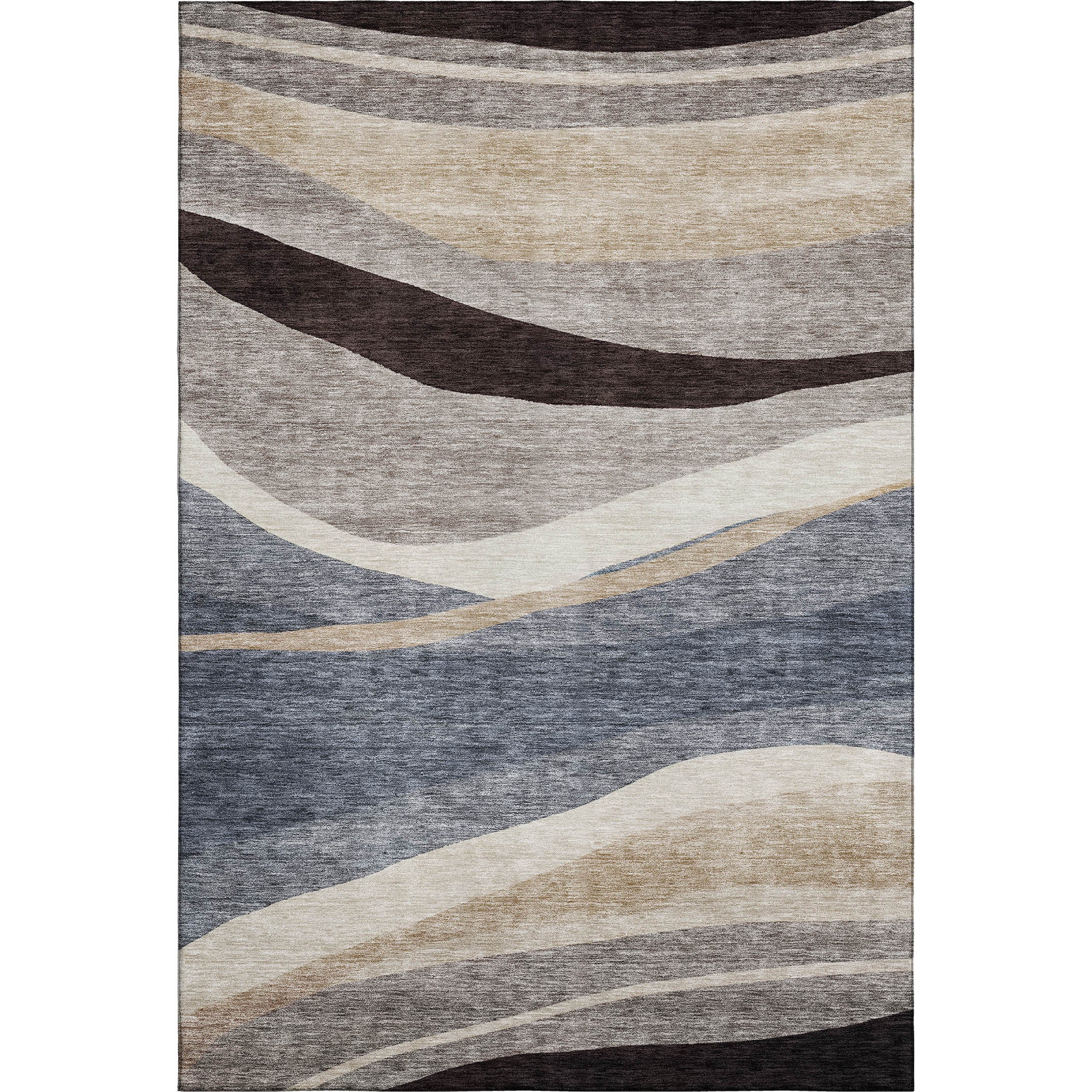 Split Machine Washable Transitional Blue Rug 2'6" x 3'10" #shape_Rectangle