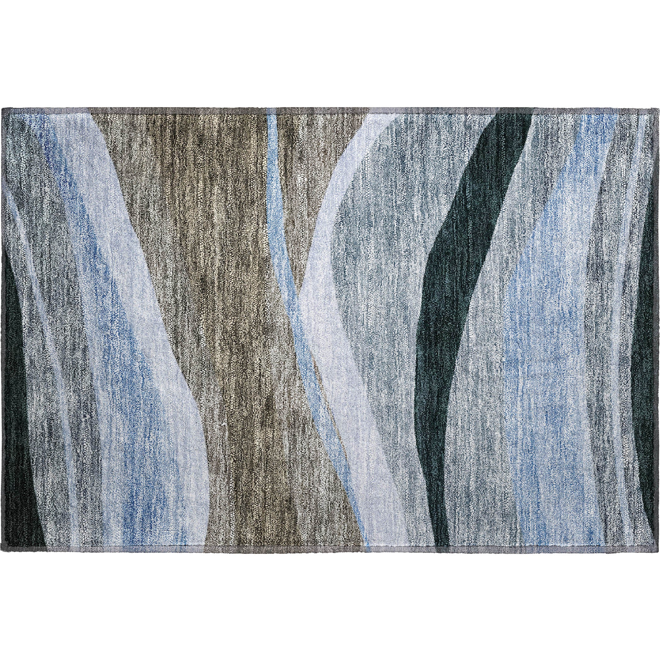 Split Machine Washable Transitional Brown Rug 1'8" x 2'6" #shape_Rectangle