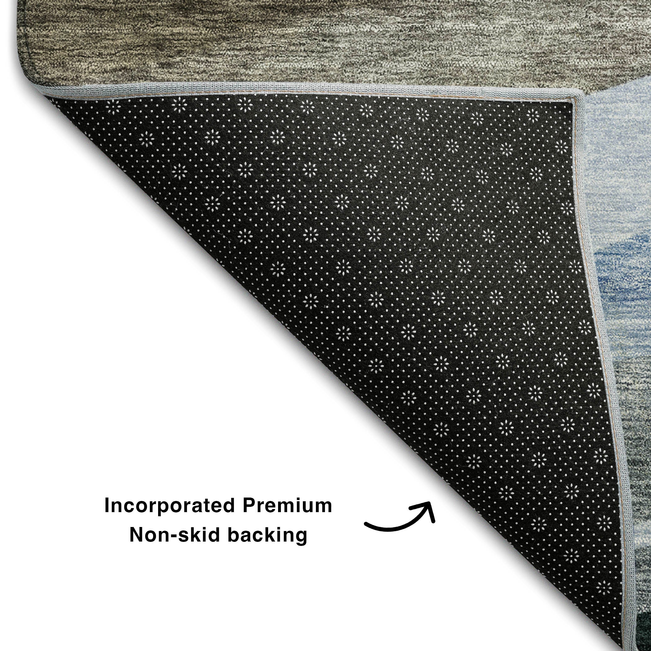 Split Machine Washable Transitional Brown Rug 1'8" x 2'6" #shape_Rectangle