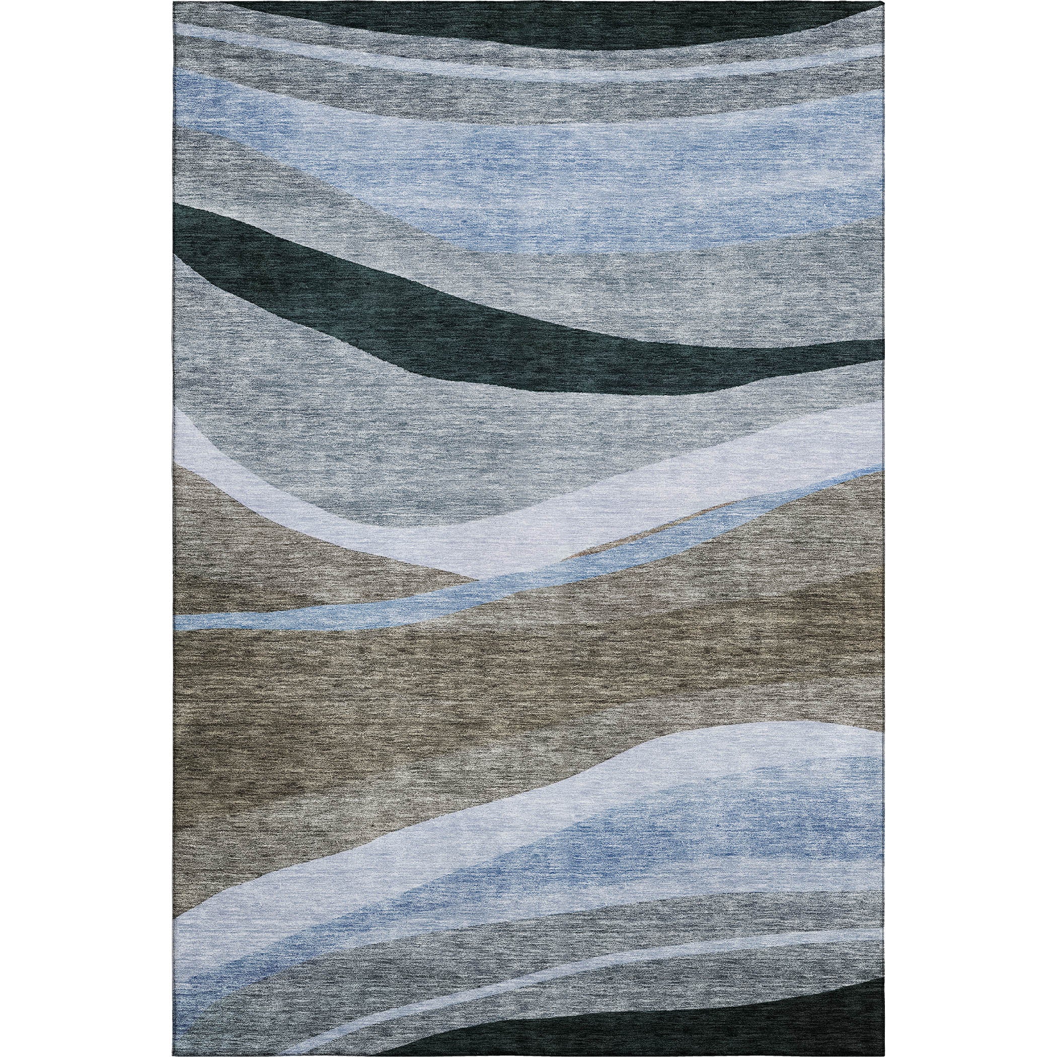 Split Machine Washable Transitional Brown Rug 2'6" x 3'10" #shape_Rectangle