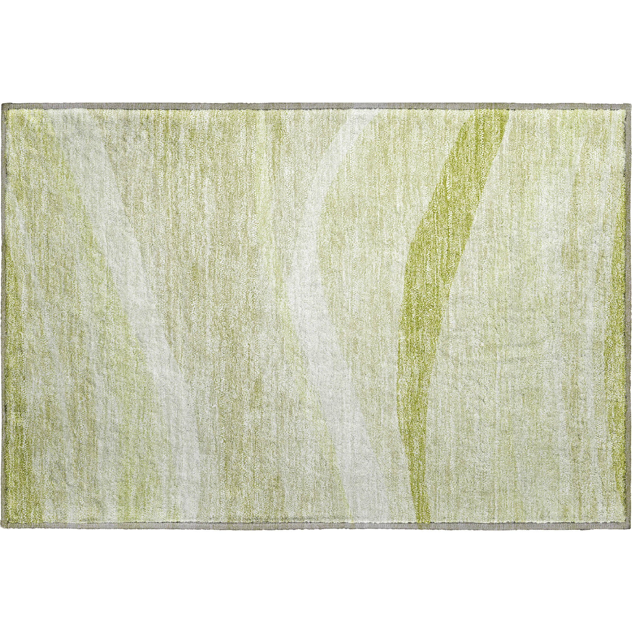 Antigua Machine Washable Transitional Aloe Green Rug 1'8" x 2'6" #shape_Rectangle